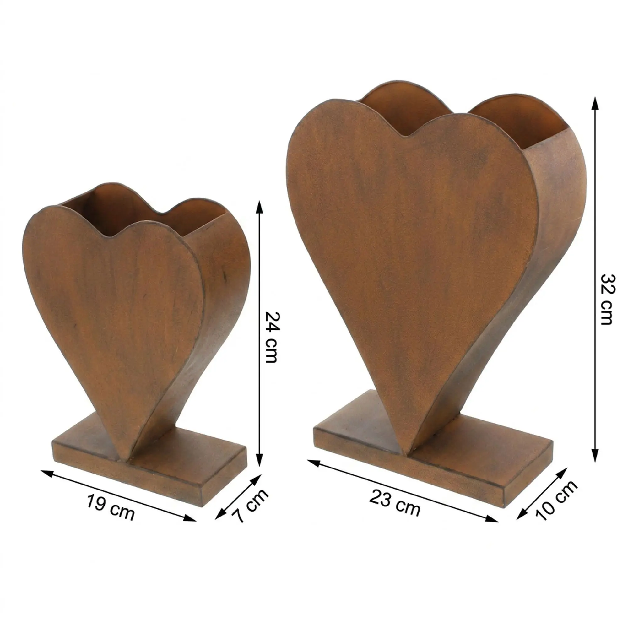 Acheter Lot de 2 "coeurs rouillés"  dans la boutique en ligne de Frank Flechtwaren pour Jardin de Pâques coloré