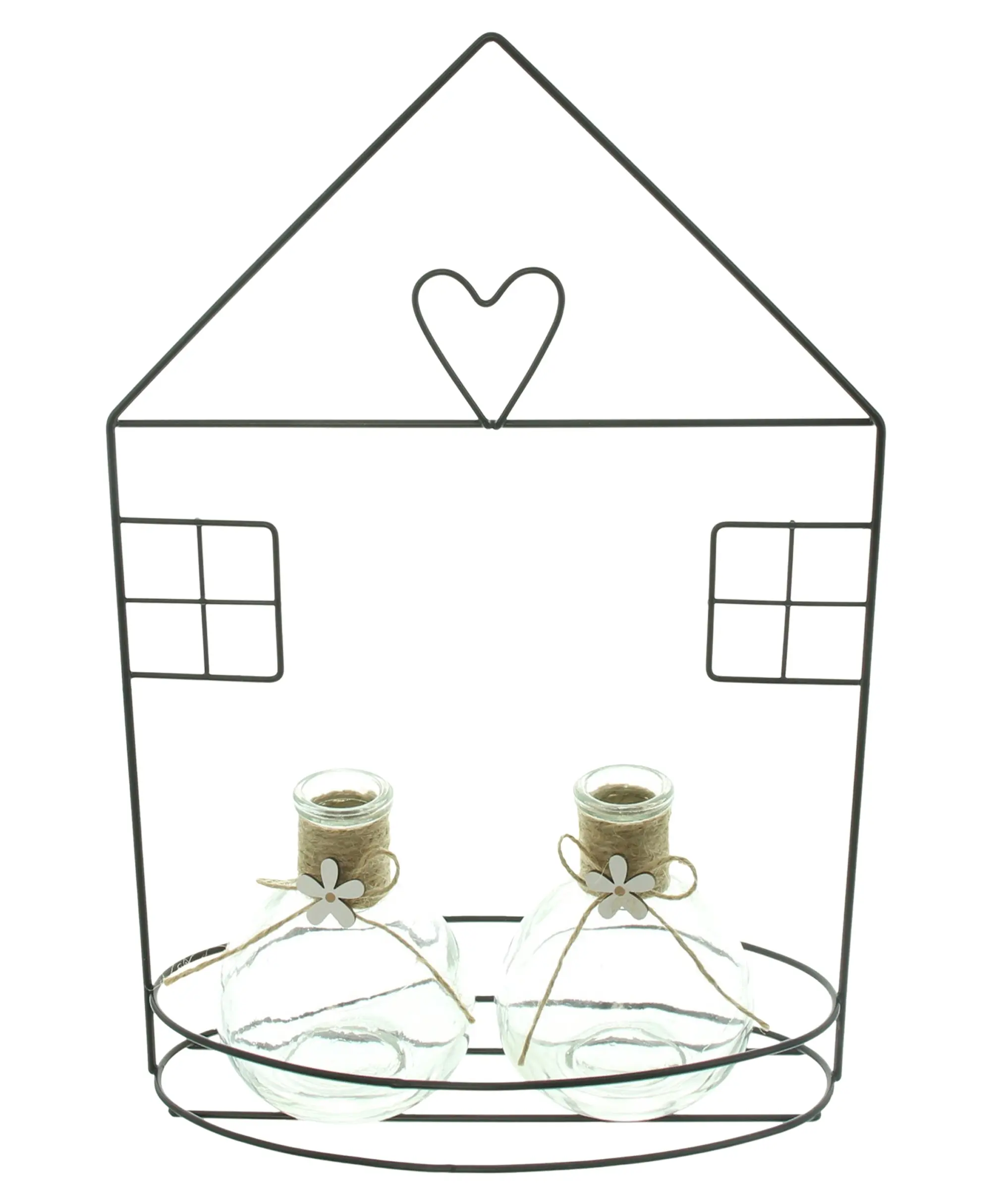 Acheter Porte-vase "Maisonnette"  dans la boutique en ligne de Frank Flechtwaren pour Noir et blanc