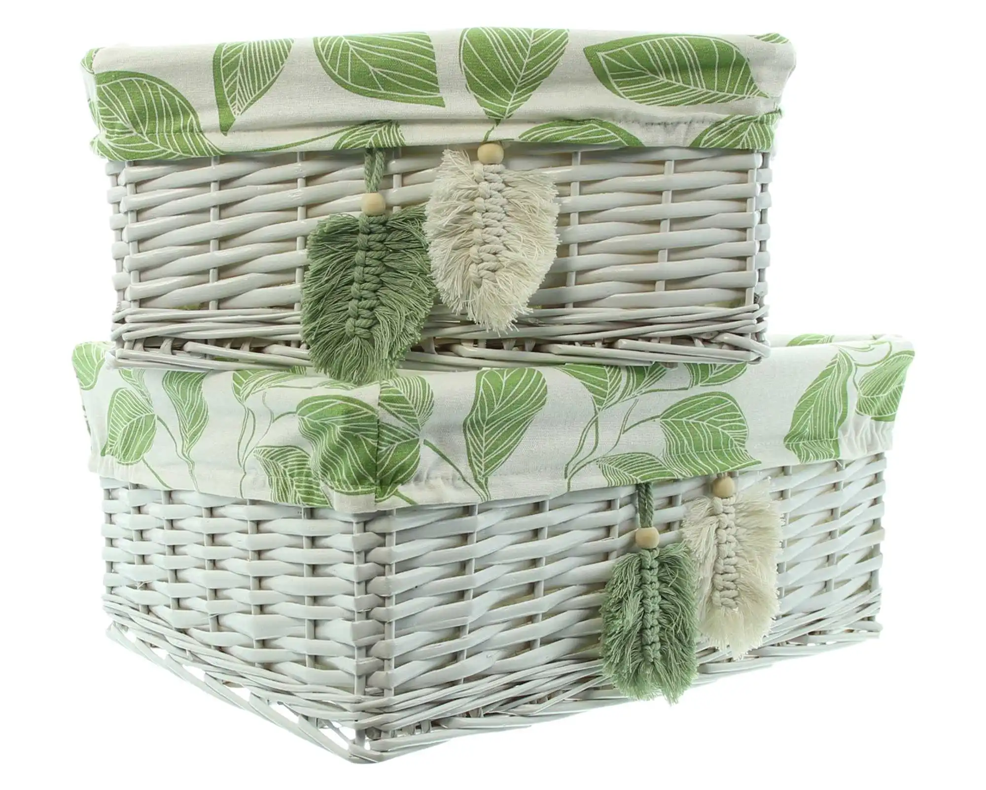 Acheter Lot de 3 paniers "feuilles"  dans la boutique en ligne de Frank Flechtwaren pour Paniers de remplissage &amp; universels