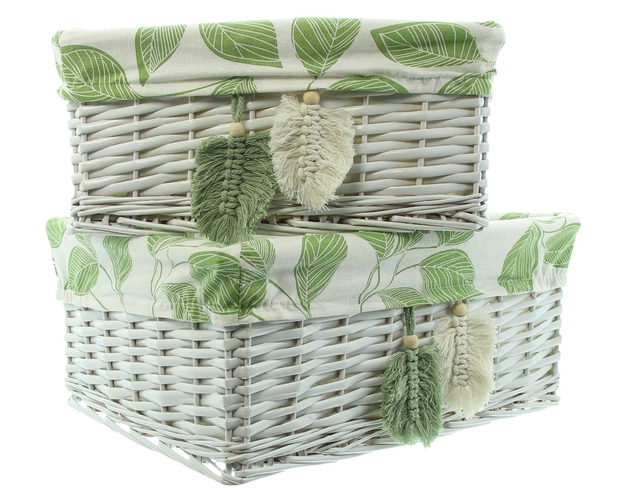 Acheter Lot de 3 paniers "feuilles"  dans la boutique en ligne de Frank Flechtwaren pour Paniers de remplissage &amp; universels