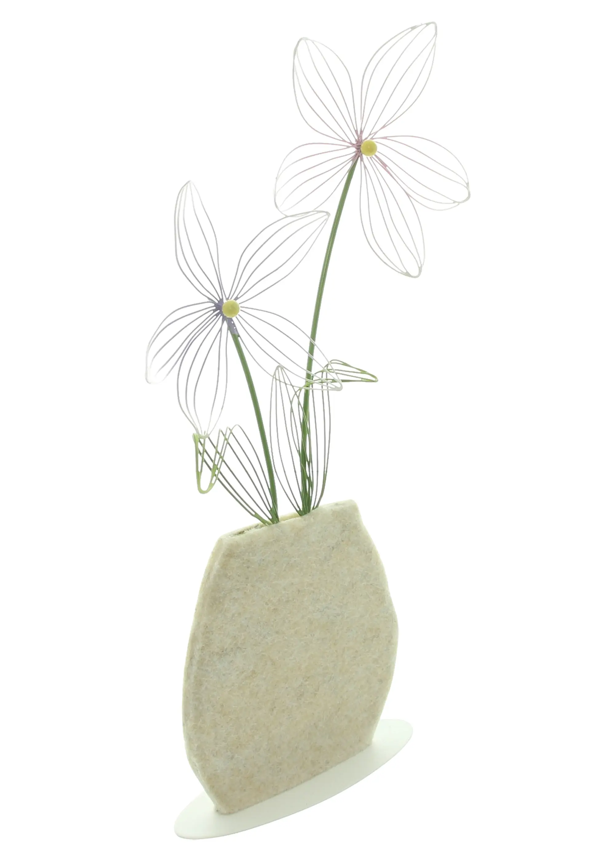 Acheter Décoration métallique " Vase avec fleurs"  dans la boutique en ligne de Frank Flechtwaren pour Lapin &amp; co