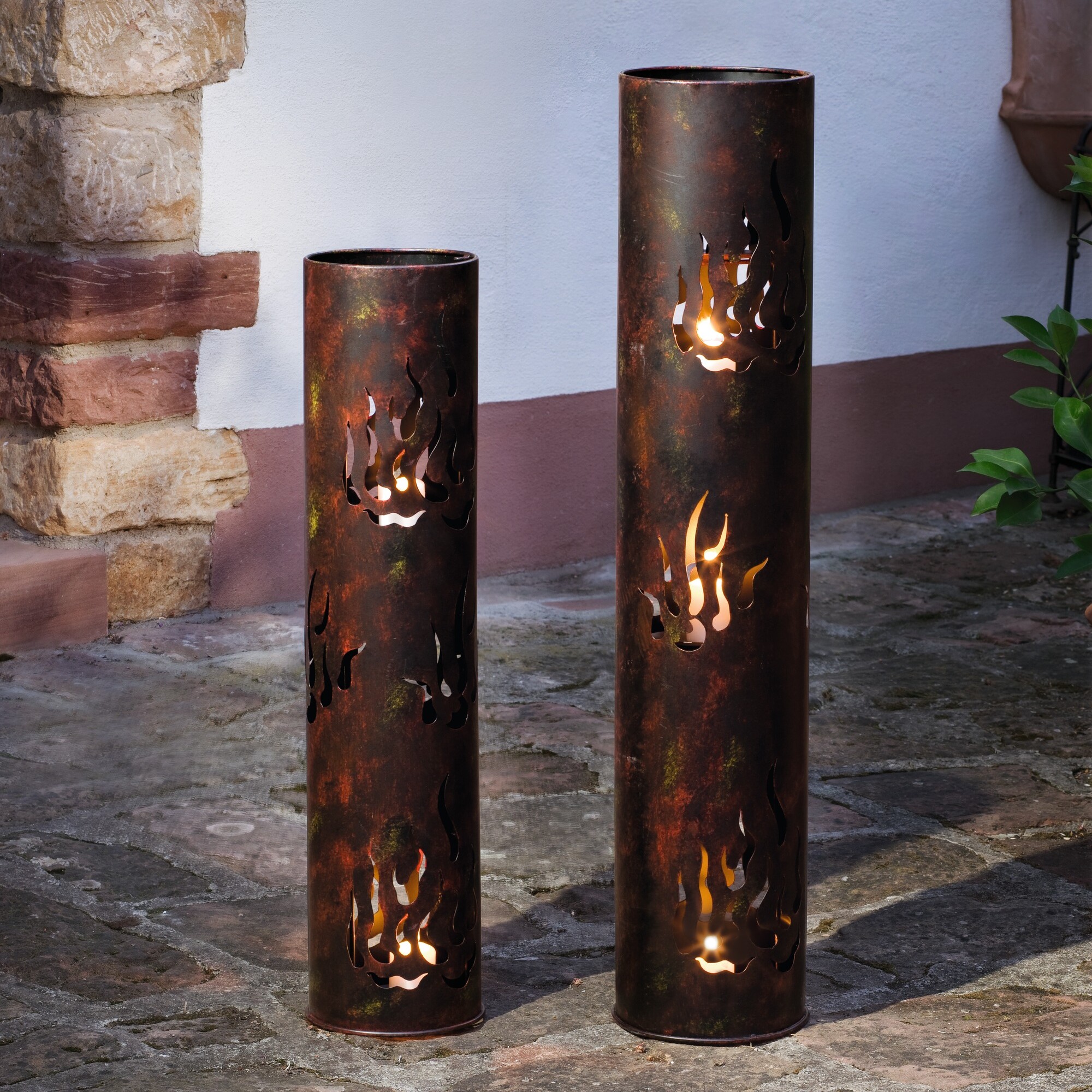 Acheter Lot de 2 colonnes luminion "flammes"  dans la boutique en ligne de Frank Flechtwaren