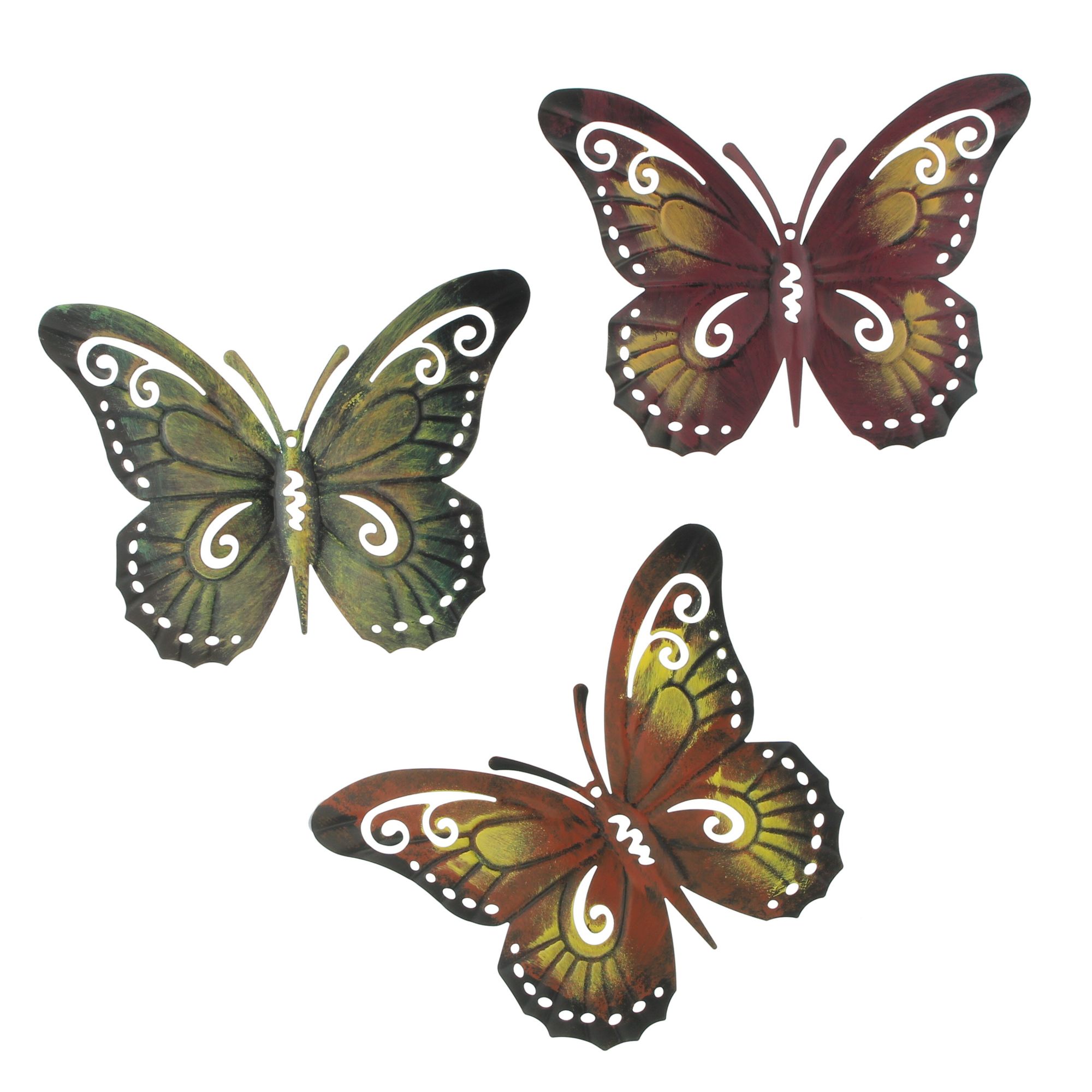 Acheter Lot de 3 décorations en métal "papillons" dans la boutique en ligne de Frank Flechtwaren pour Automne Acheter Lot de 3 décorations en métal "papillons" dans la boutique en ligne de Frank Flechtwaren pour Automne