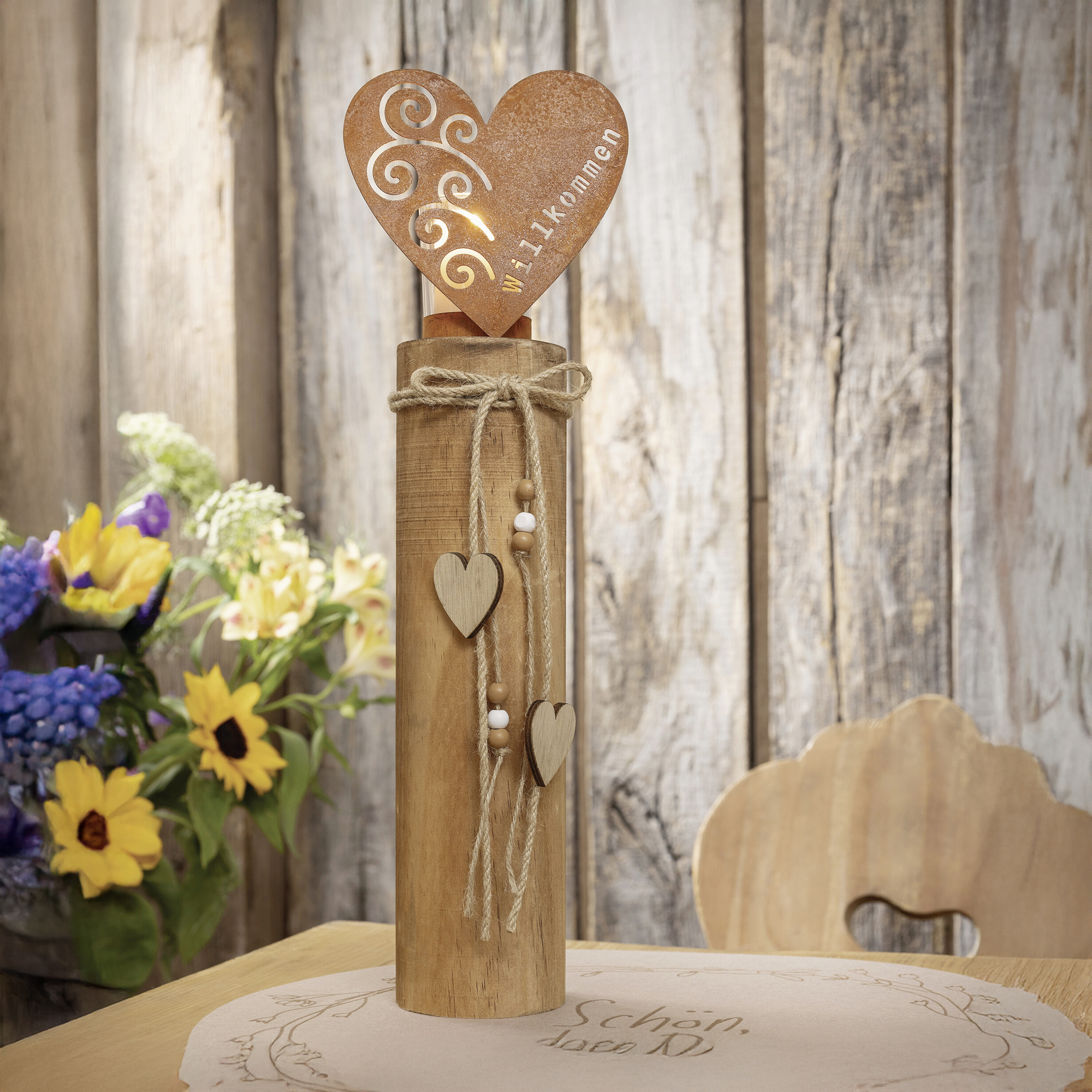 Acheter Colonne lumignon "coeur"  dans la boutique en ligne de Frank Flechtwaren