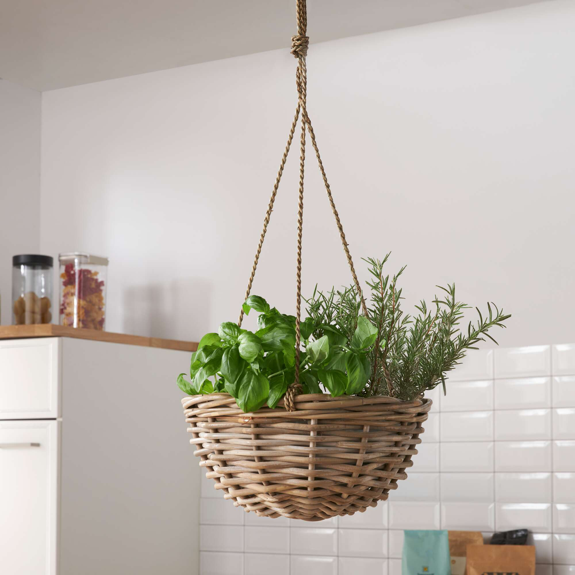 Acheter Jardinière suspendue "Koboo Grey"  dans la boutique en ligne de Frank Flechtwaren