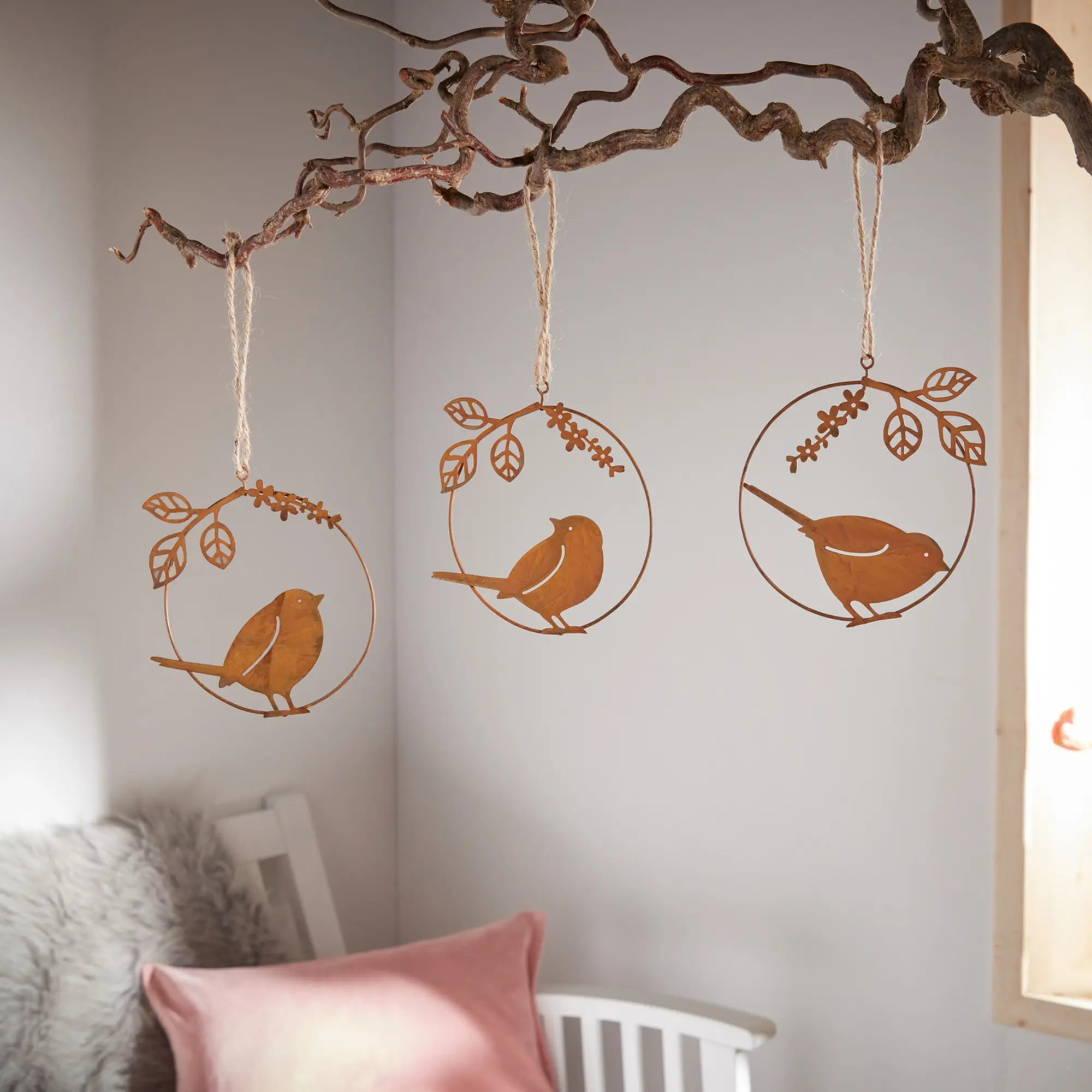 Acheter Lot de 3 suspensions "petits oiseaux"  dans la boutique en ligne de Frank Flechtwaren