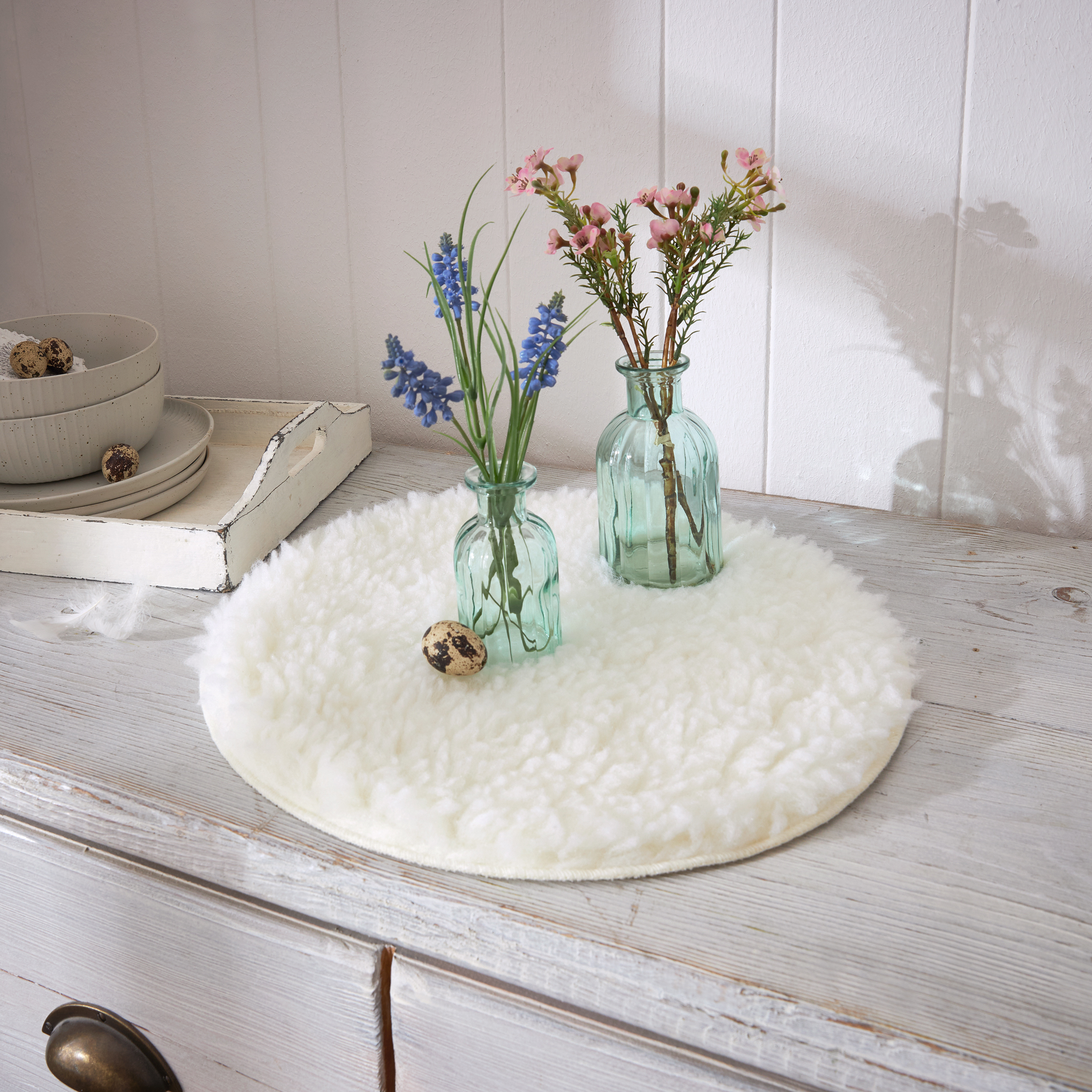 Acheter Fourrure de décoration "agneau", ronde  dans la boutique en ligne de Frank Flechtwaren