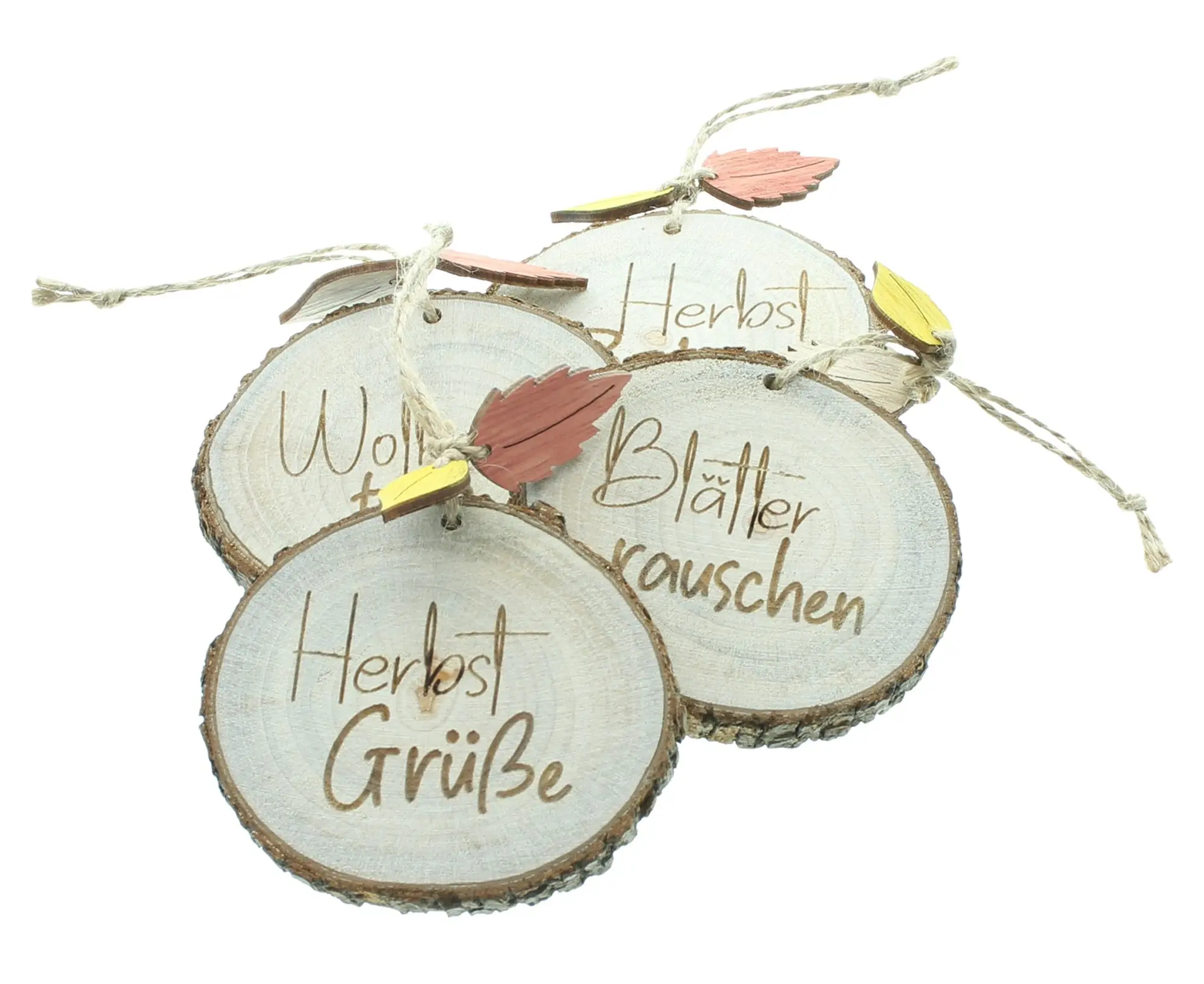 Acheter Lot de 4 suspensions "message d'automne"  dans la boutique en ligne de Frank Flechtwaren pour Décorations à suspendre