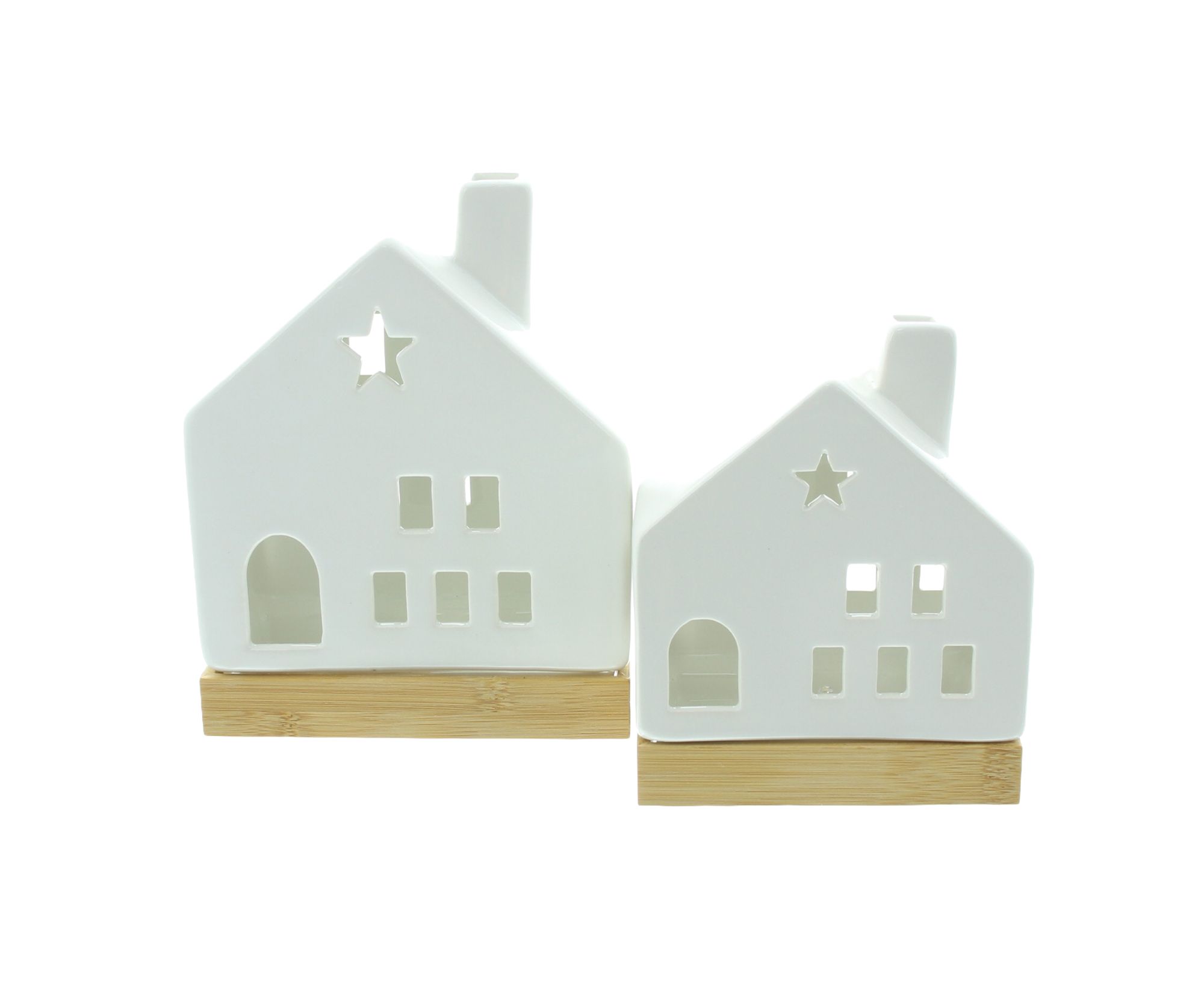 Acheter Lot de 2 maisons LED "blanc"  dans la boutique en ligne de Frank Flechtwaren pour Hiver nordique