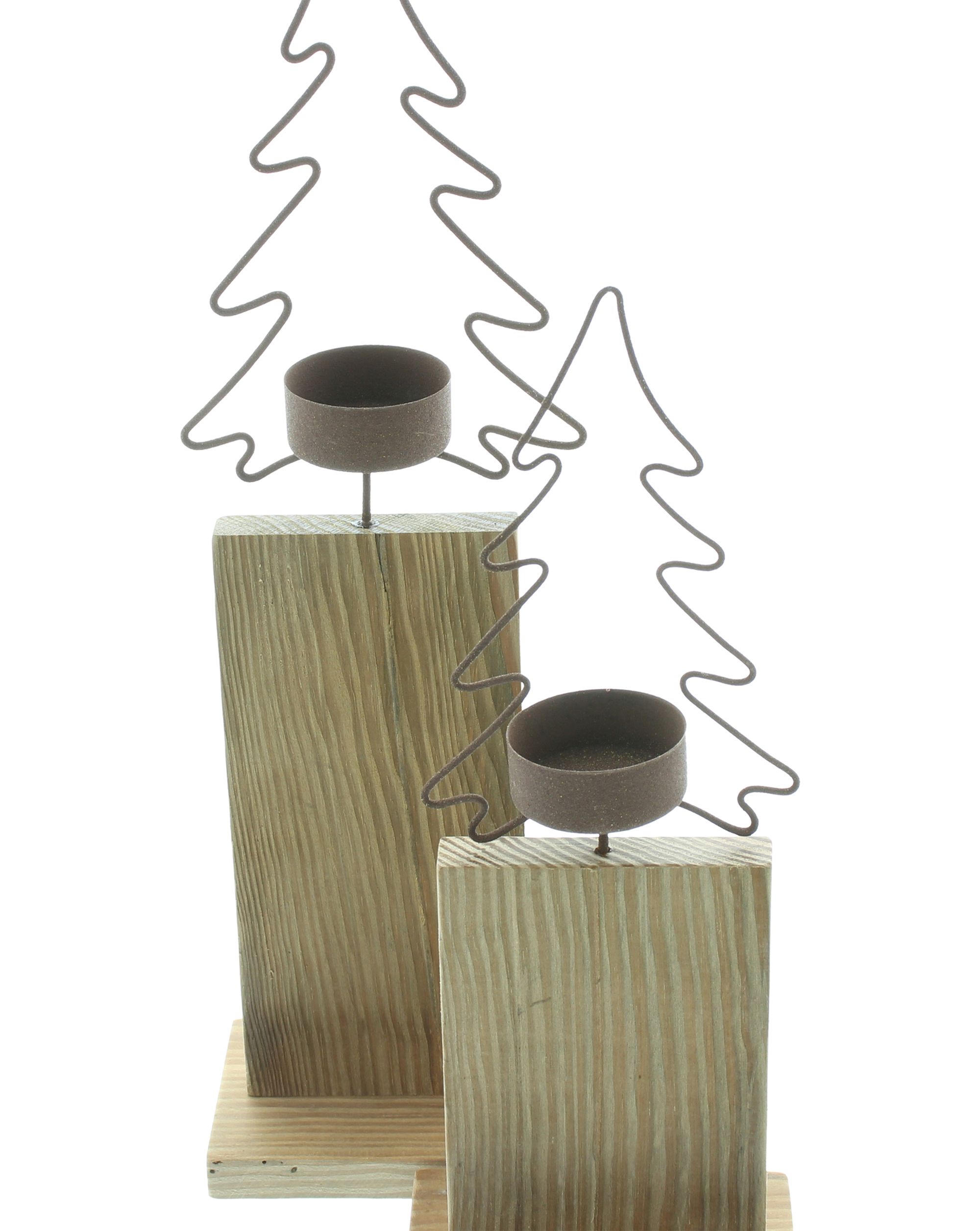 Acheter Lot de 2 colonnes à bougies "sapin"  dans la boutique en ligne de Frank Flechtwaren pour Sapins