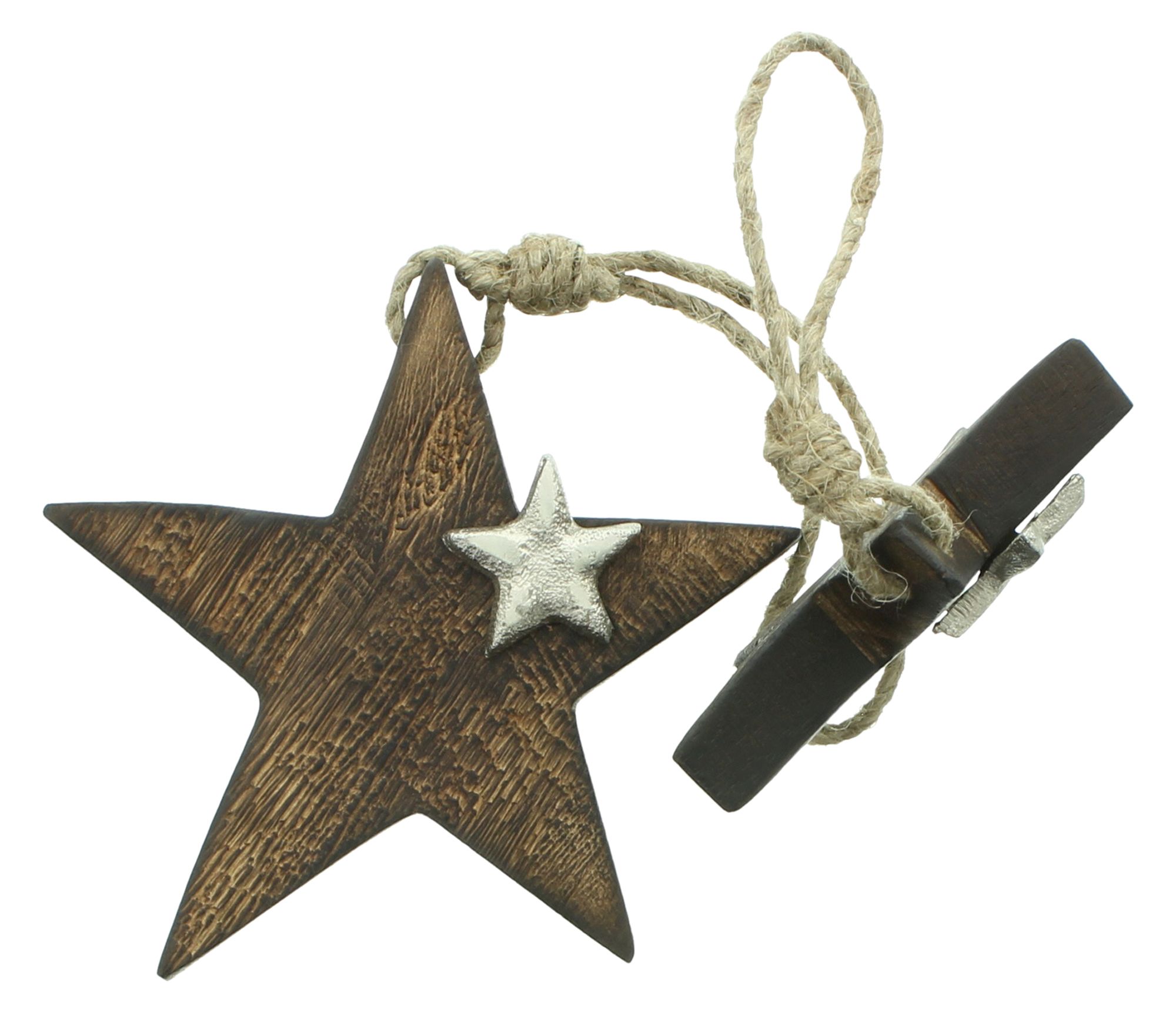 Acheter Lot de 3 suspensions "étoile argentée"  dans la boutique en ligne de Frank Flechtwaren pour Décorations pour sapins de Noël