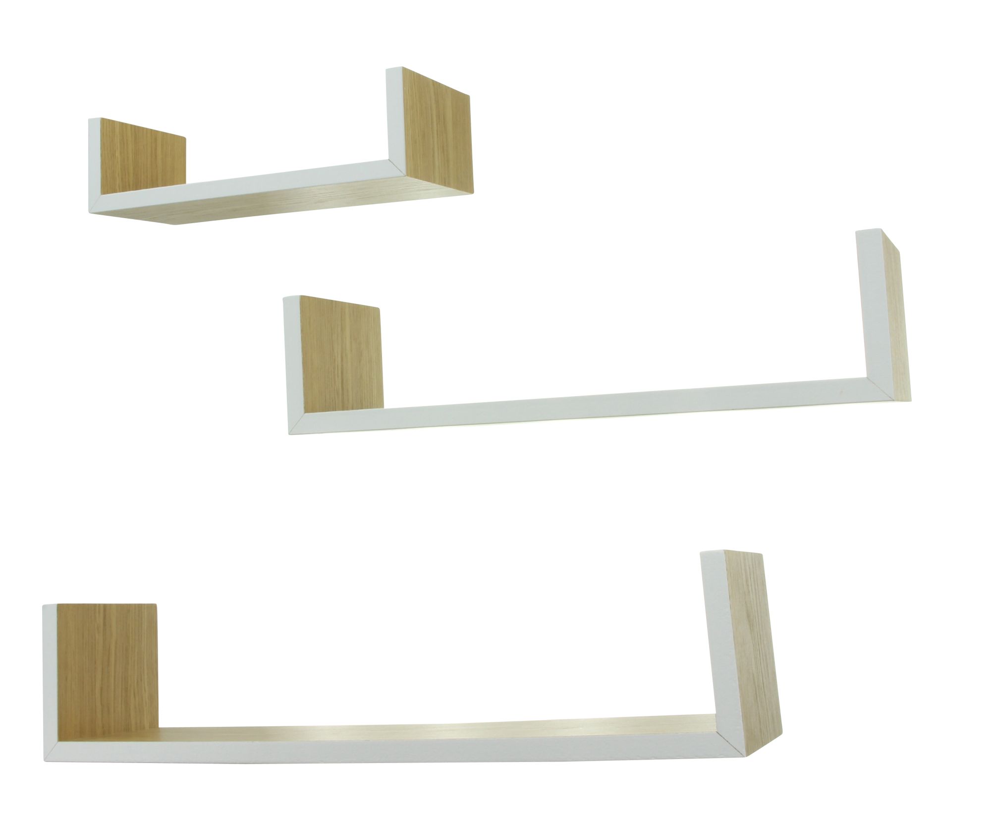 Acheter Lot de 3 étagères murales "bord blanc"  dans la boutique en ligne de Frank Flechtwaren pour Shop by Room