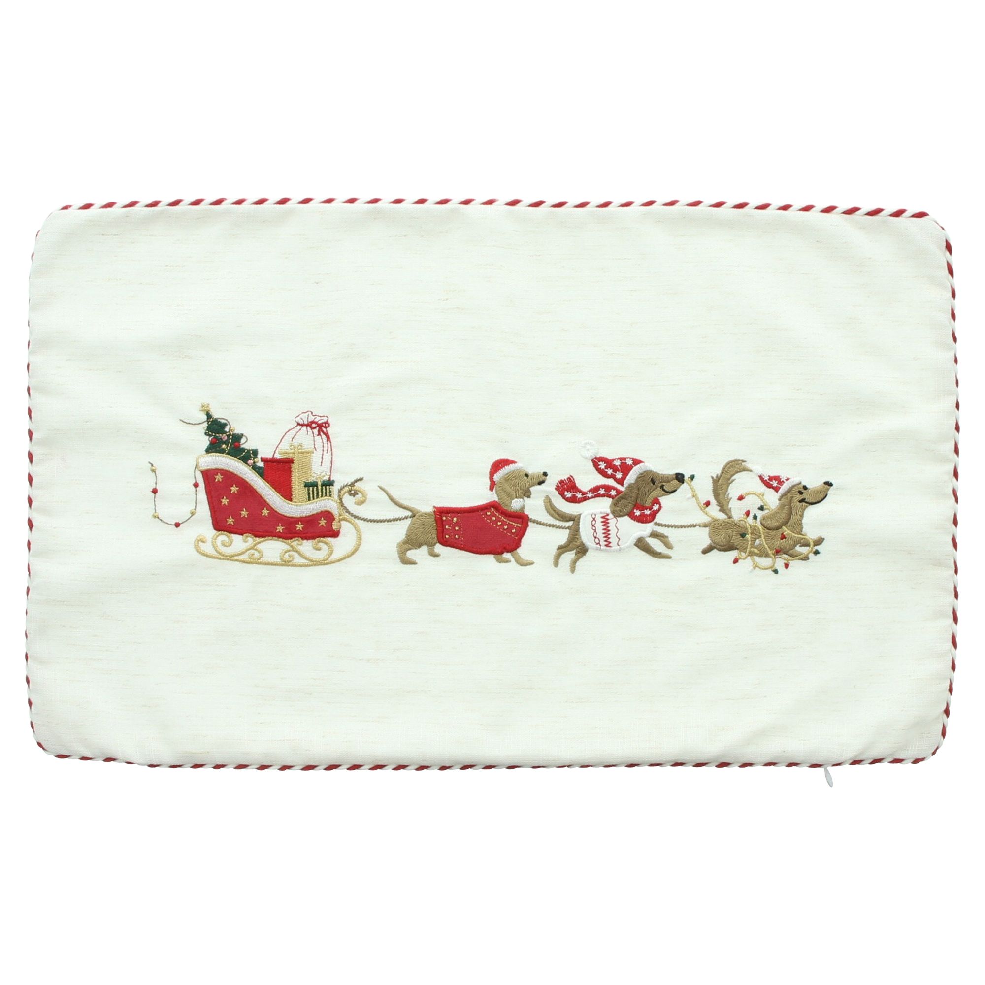 Acheter Housse de coussin « Traîneau de teckel »  dans la boutique en ligne de Frank Flechtwaren pour Coussins &amp; remplissages