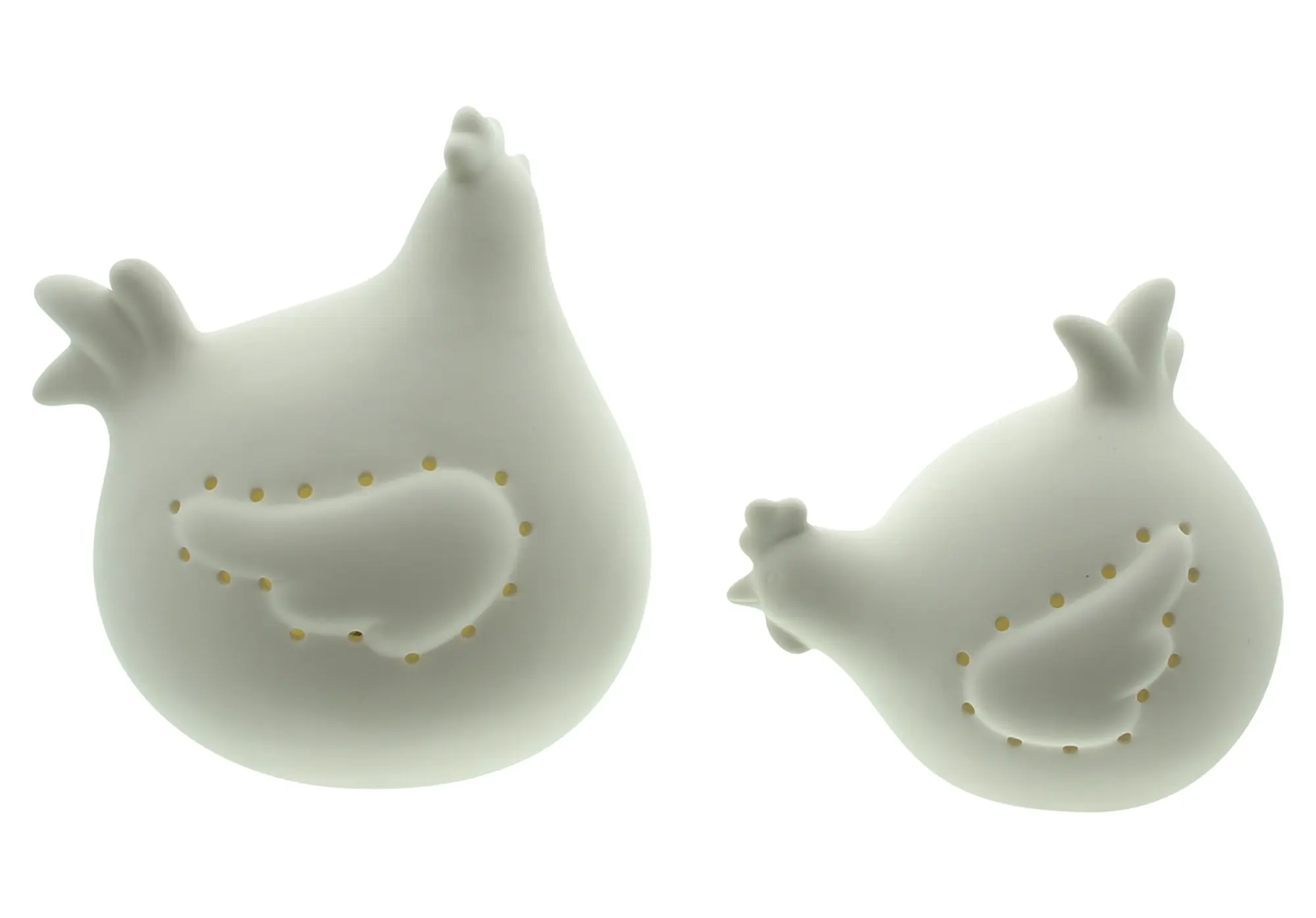 Acheter Lot de 2 poules LED "White"  dans la boutique en ligne de Frank Flechtwaren pour Décorations de table LED