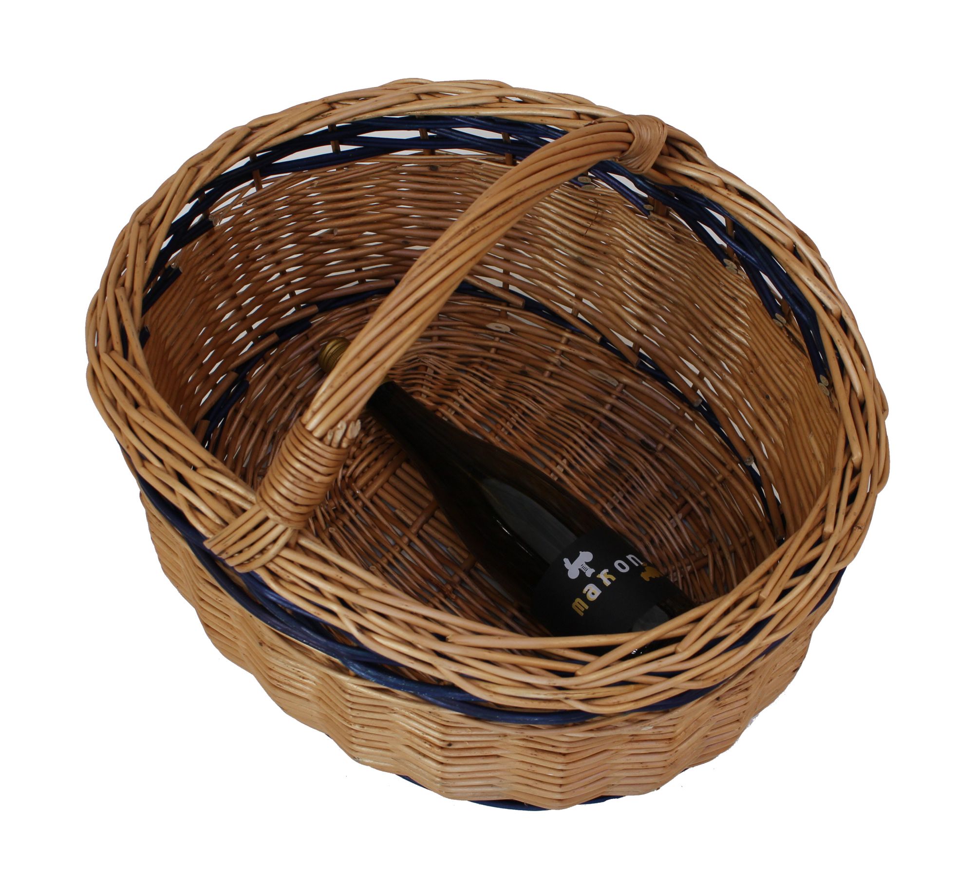 Acheter Panier à courses "nature/bleu"  dans la boutique en ligne de Frank Flechtwaren pour Paniers à provisions