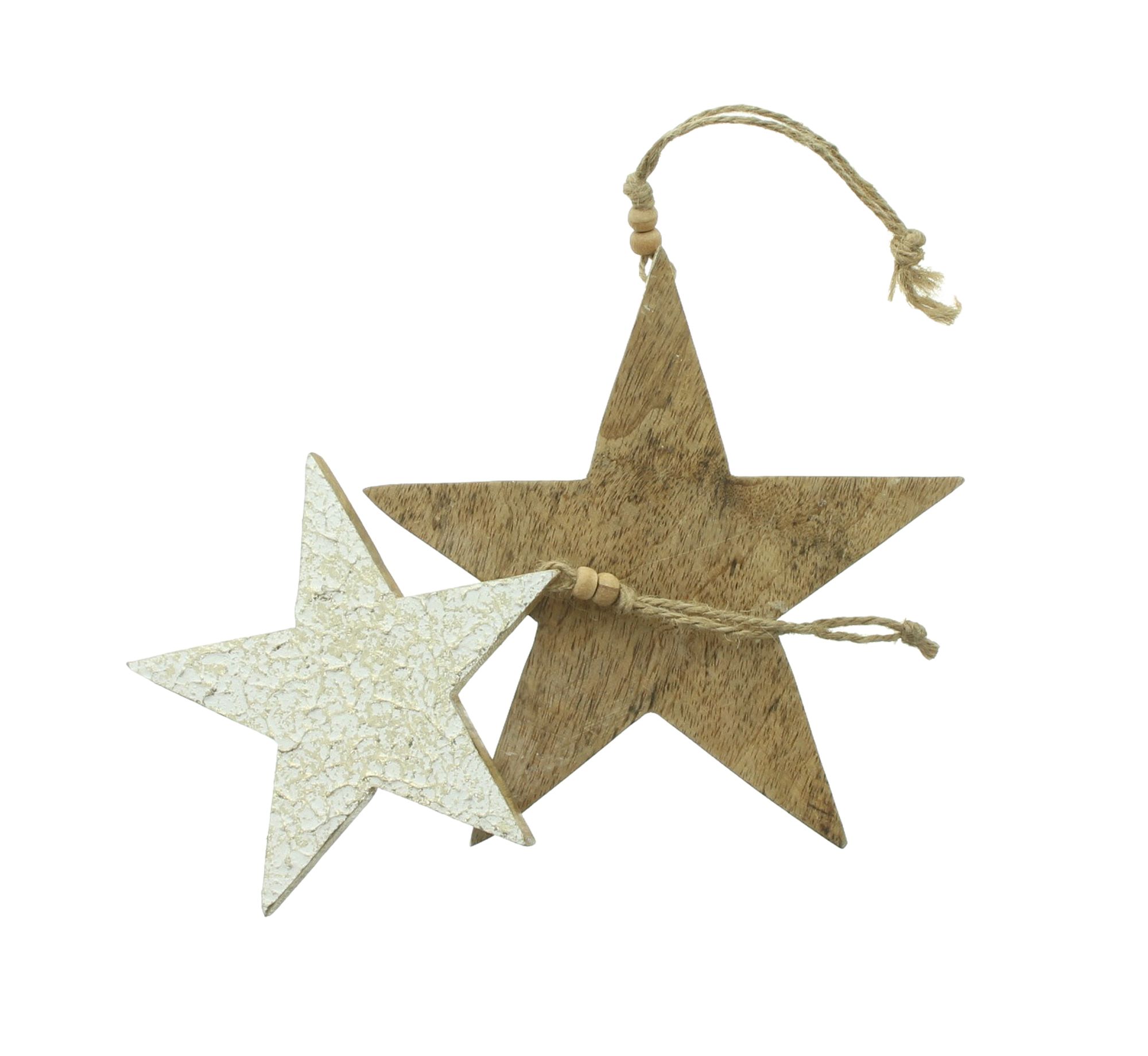 Acheter Pendentifs « Snowy » en forme d'étoile, lot de 2 dans la boutique en ligne de Frank Flechtwaren pour Étoiles