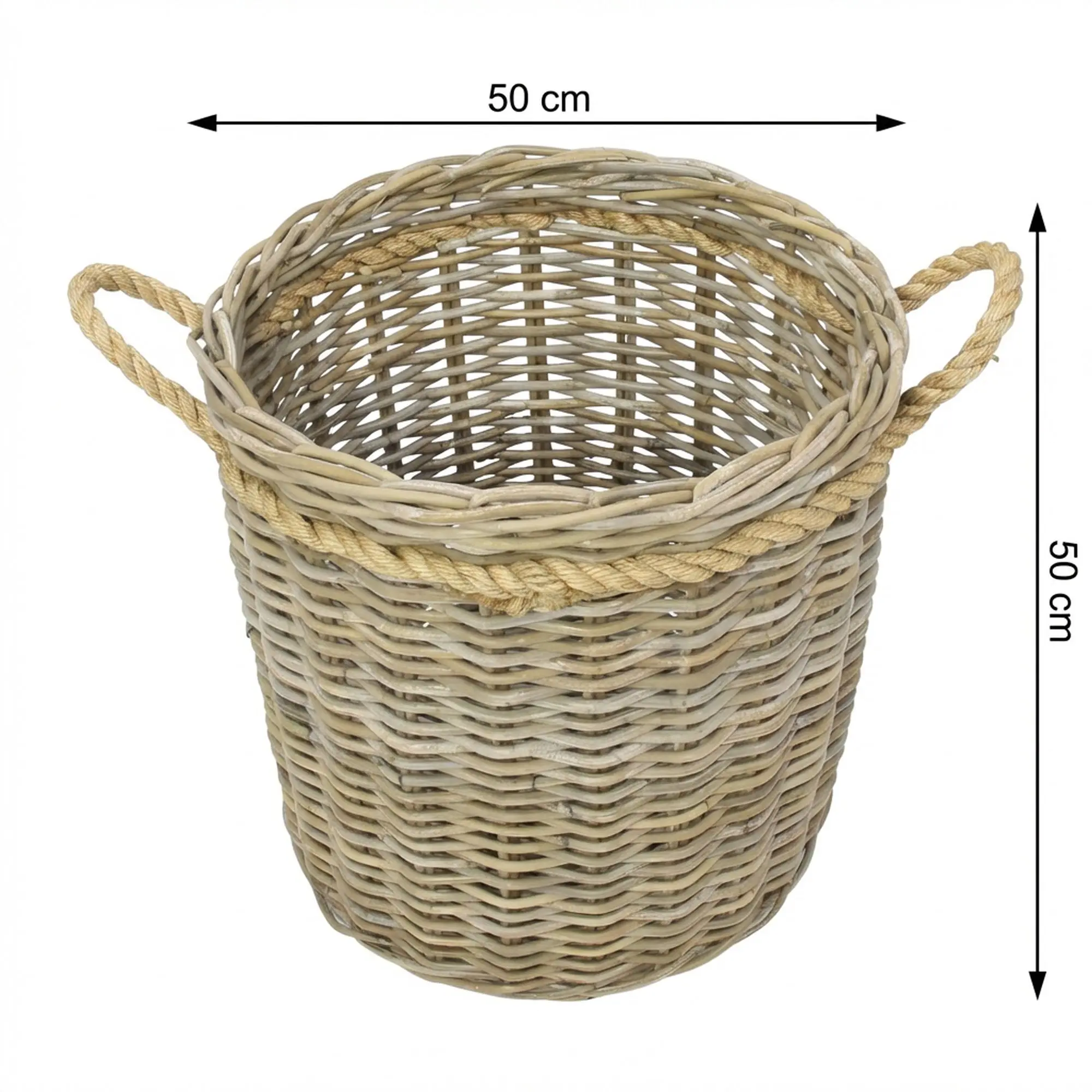 Acheter Corbeille en rotin "Koboo-Grey"  dans la boutique en ligne de Frank Flechtwaren pour Chalet