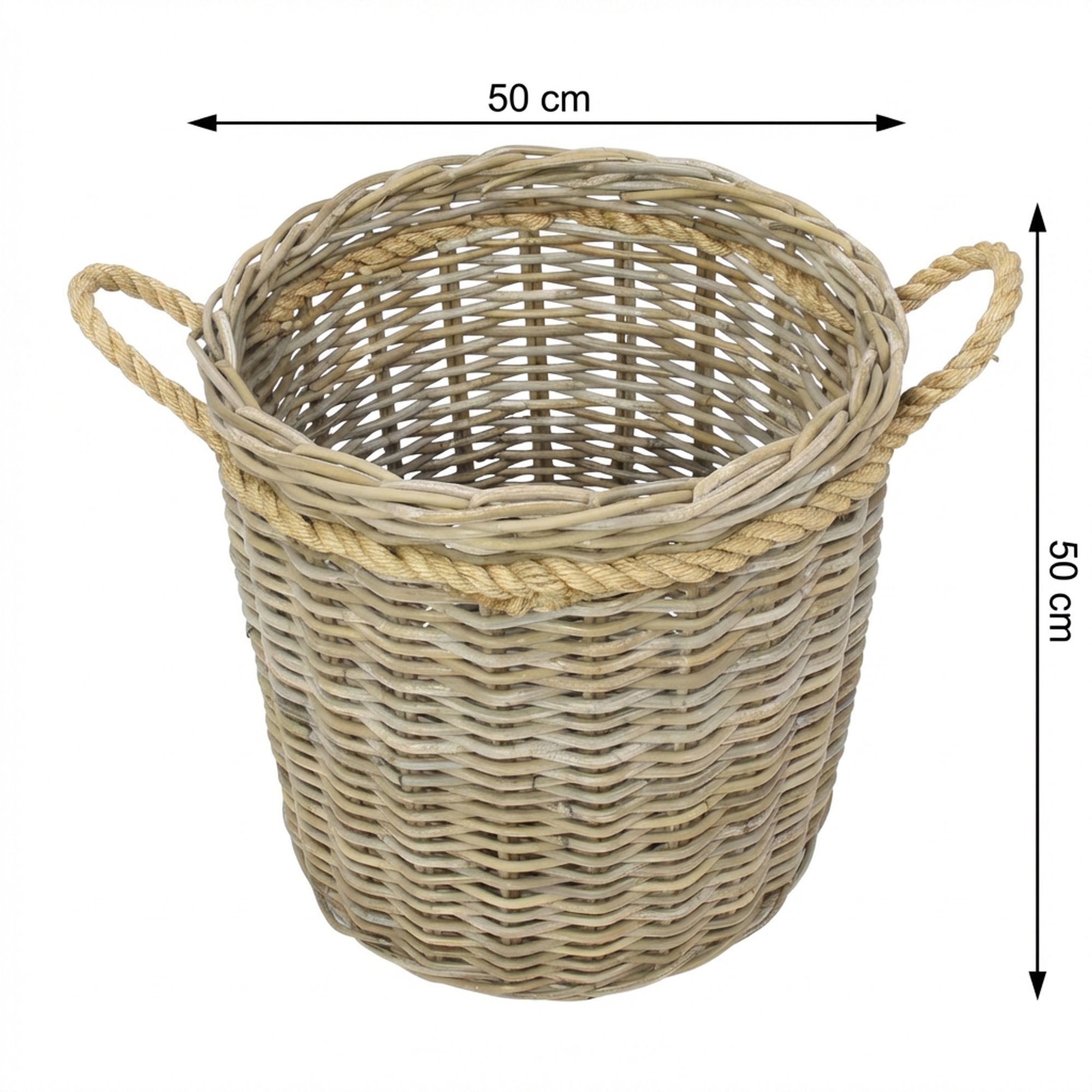 Acheter Corbeille en rotin "Koboo-Grey"  dans la boutique en ligne de Frank Flechtwaren pour Chalet