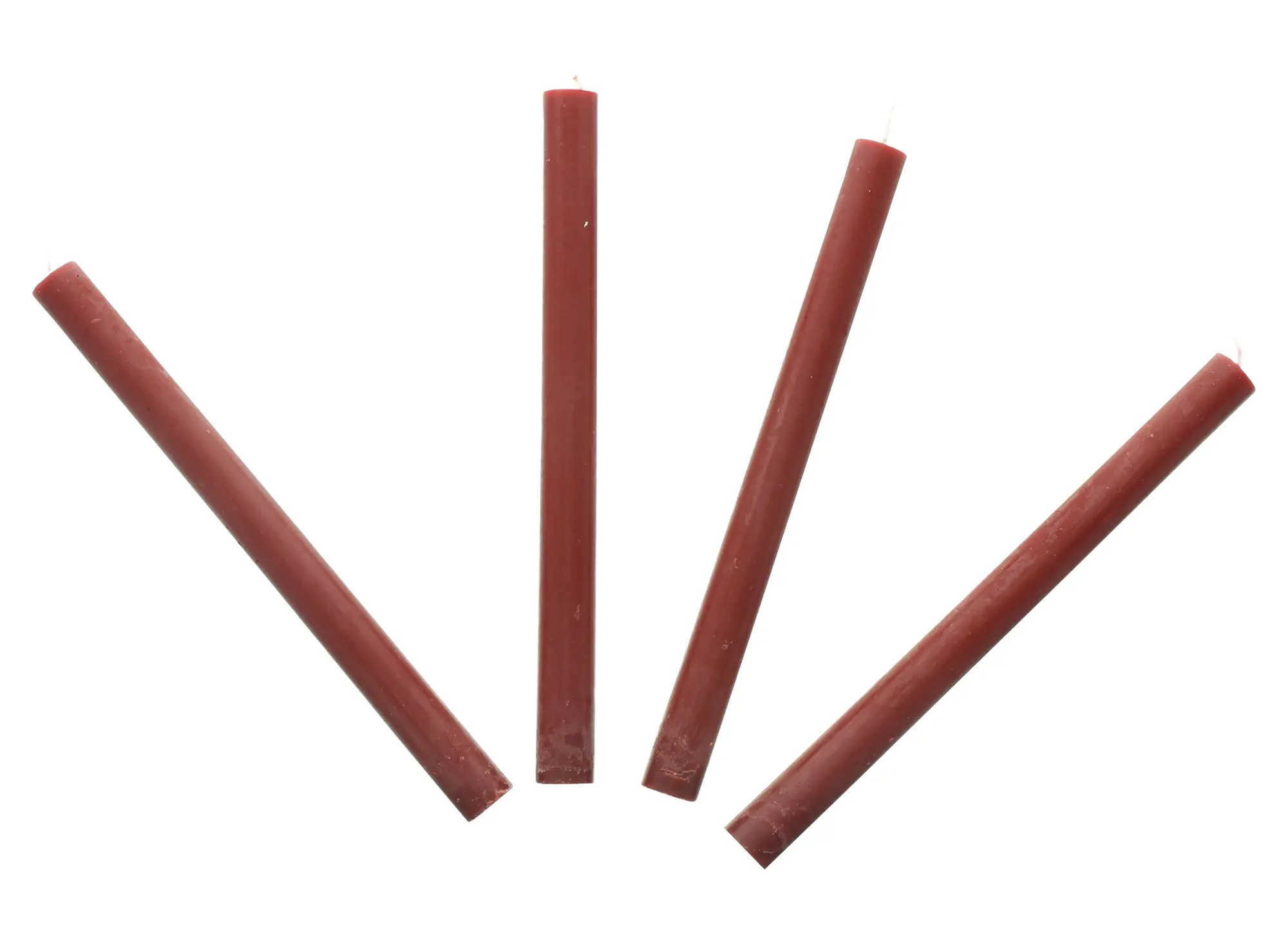 Acheter Lot de 4 bougies tiges "bourgogne"  dans la boutique en ligne de Frank Flechtwaren pour Bougies &amp; LEDs