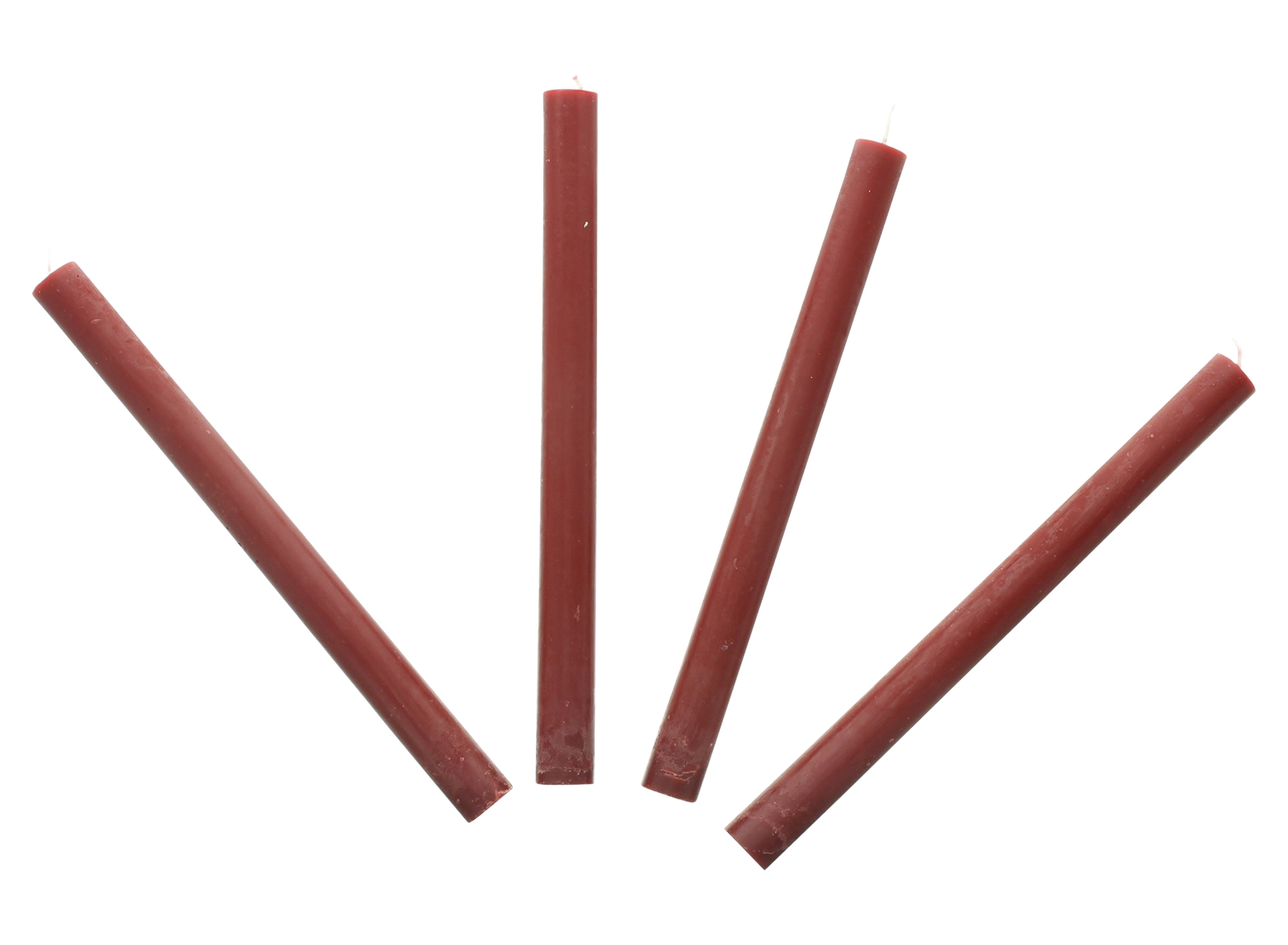 Acheter Lot de 4 bougies tiges "bourgogne"  dans la boutique en ligne de Frank Flechtwaren
