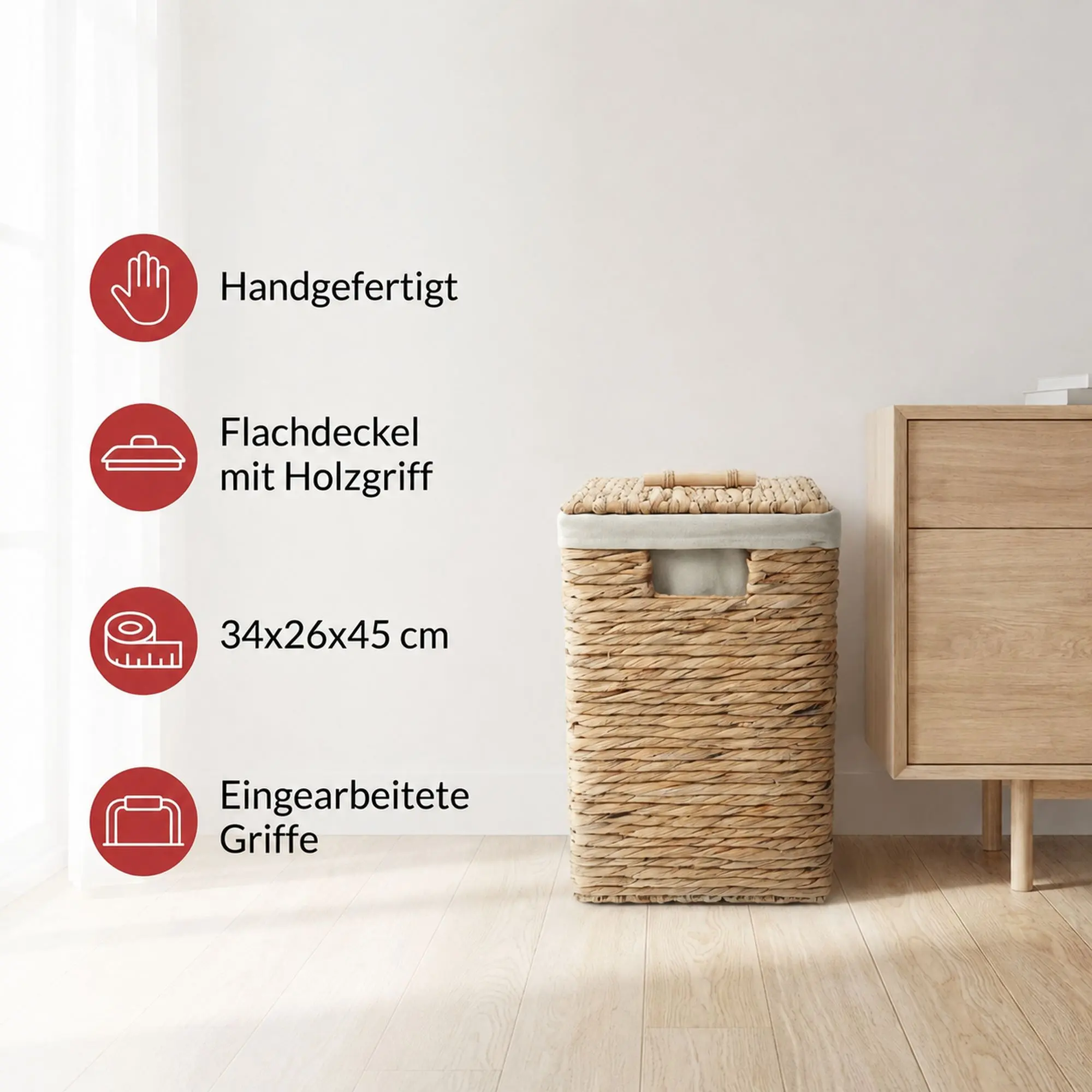 Acheter Panier à linge "jacinthe d'eau"  dans la boutique en ligne de Frank Flechtwaren pour Vanneries