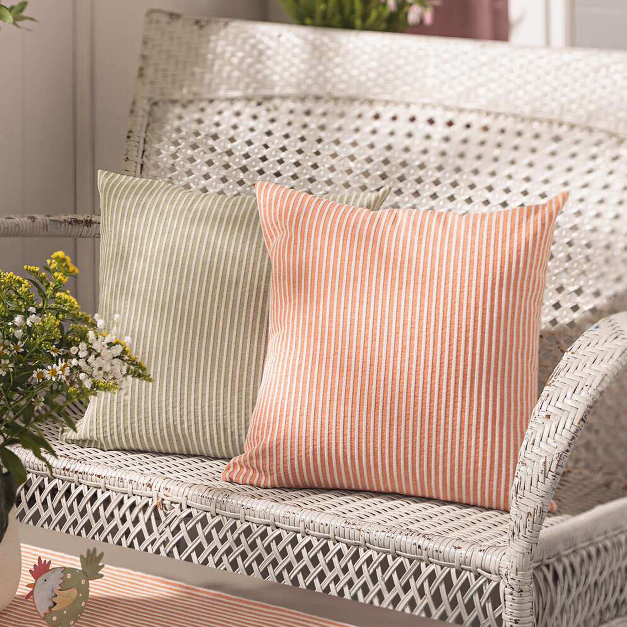 Acheter Lot de 2 housses de coussin "effet rayures"  dans la boutique en ligne de Frank Flechtwaren