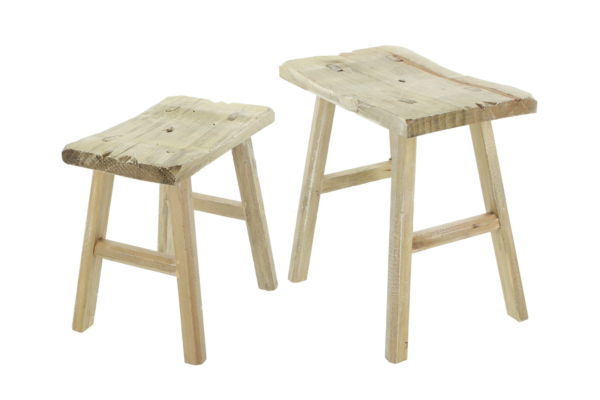 Acheter Lot de 2 tabourets en bois "rustique"  dans la boutique en ligne de Frank Flechtwaren pour Noël