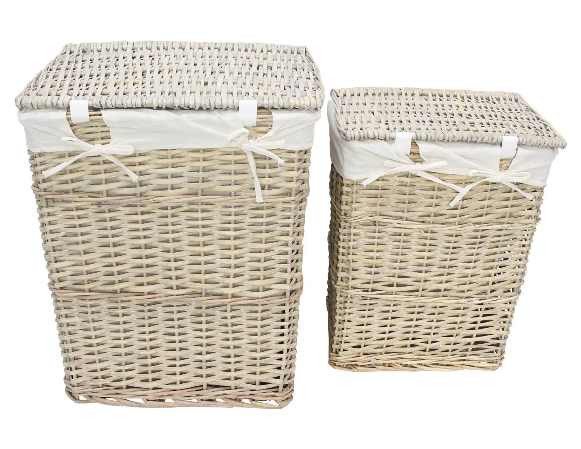 Acheter Lot de 2 paniers à linge "osier gris"  dans la boutique en ligne de Frank Flechtwaren pour Salle de bain