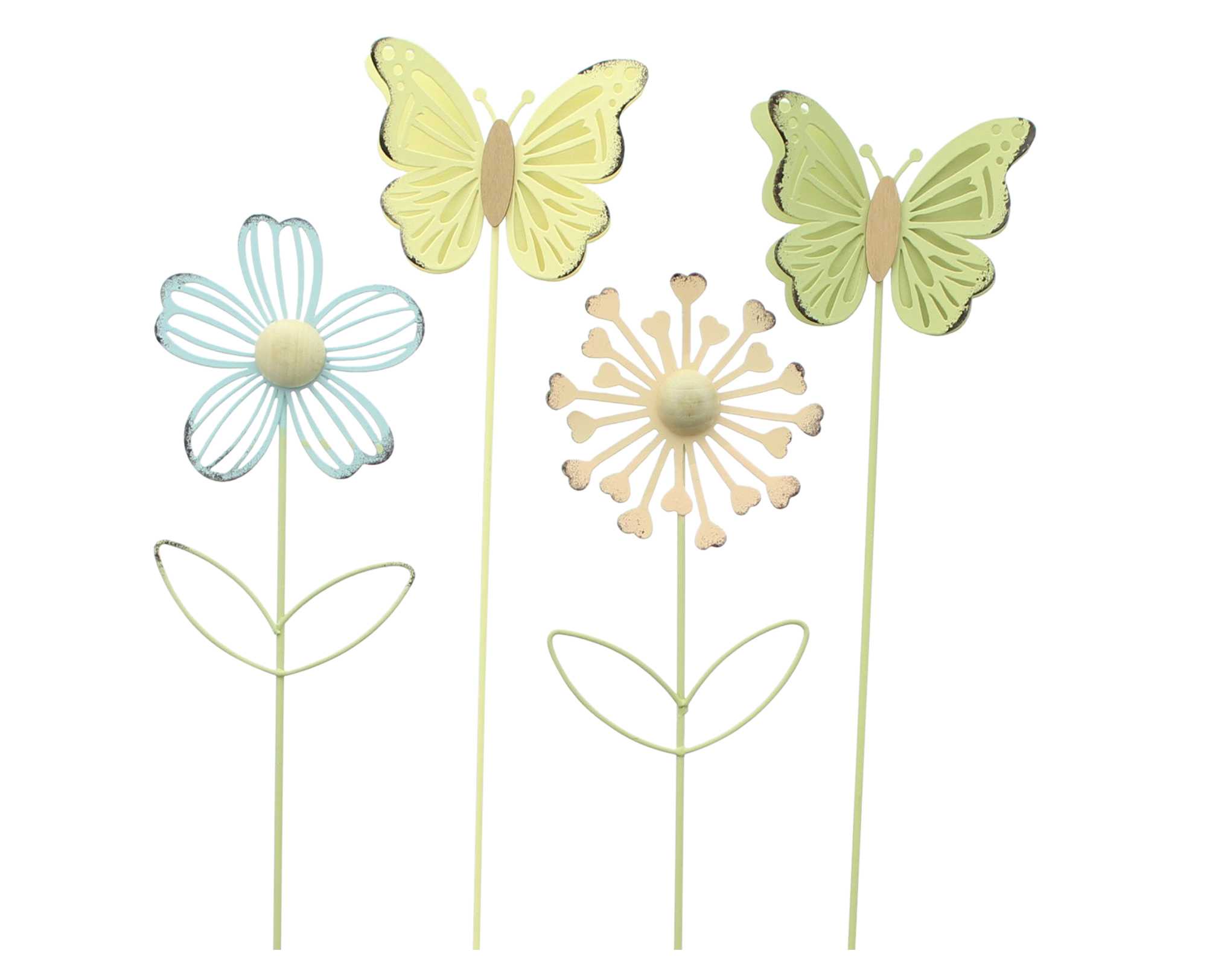 Acheter Lot de 4 pics "fleur &amp; papillon"  dans la boutique en ligne de Frank Flechtwaren pour Pâques