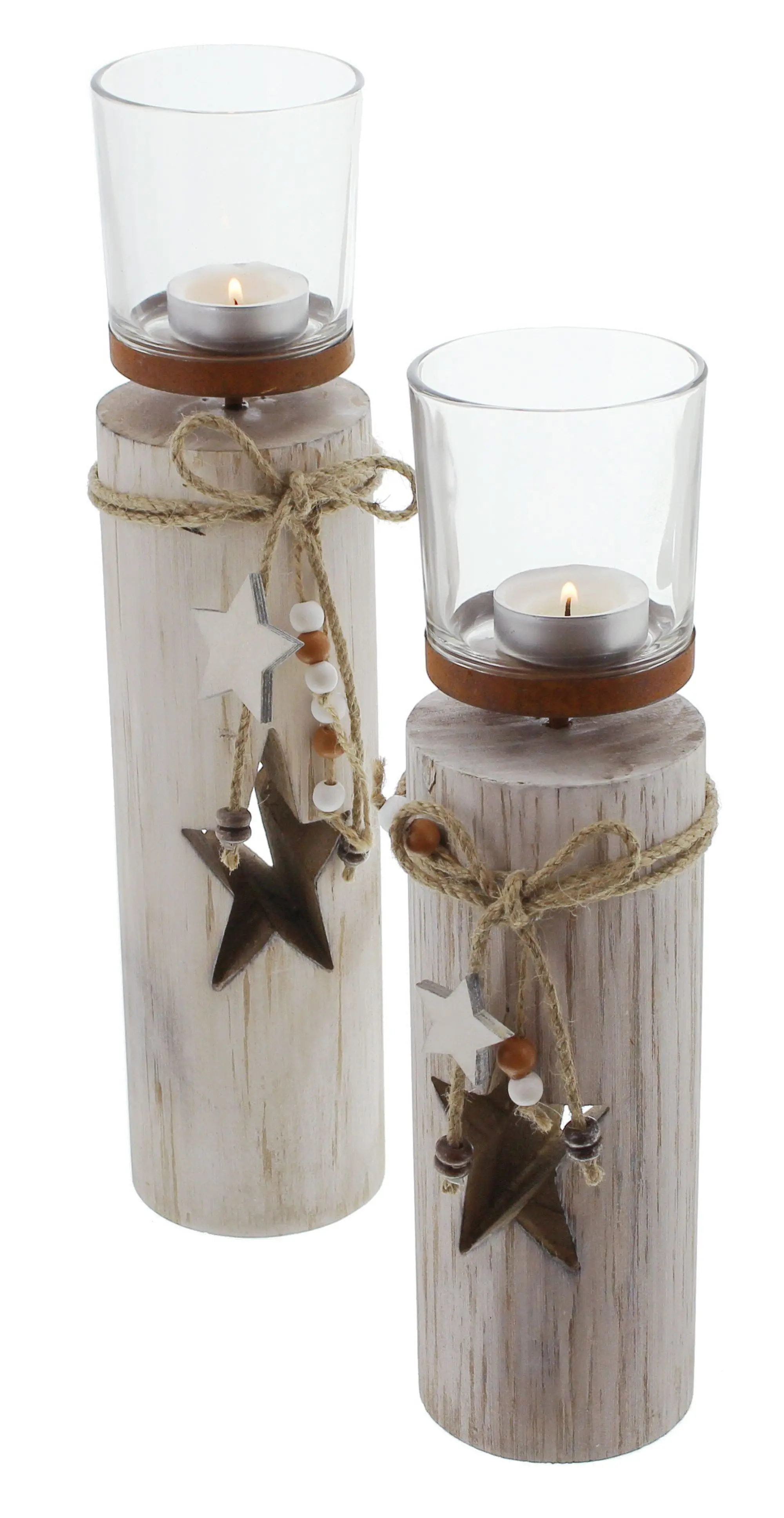 Acheter Lot de 2 colonnes de lumière "étoile"  dans la boutique en ligne de Frank Flechtwaren pour Lanternes