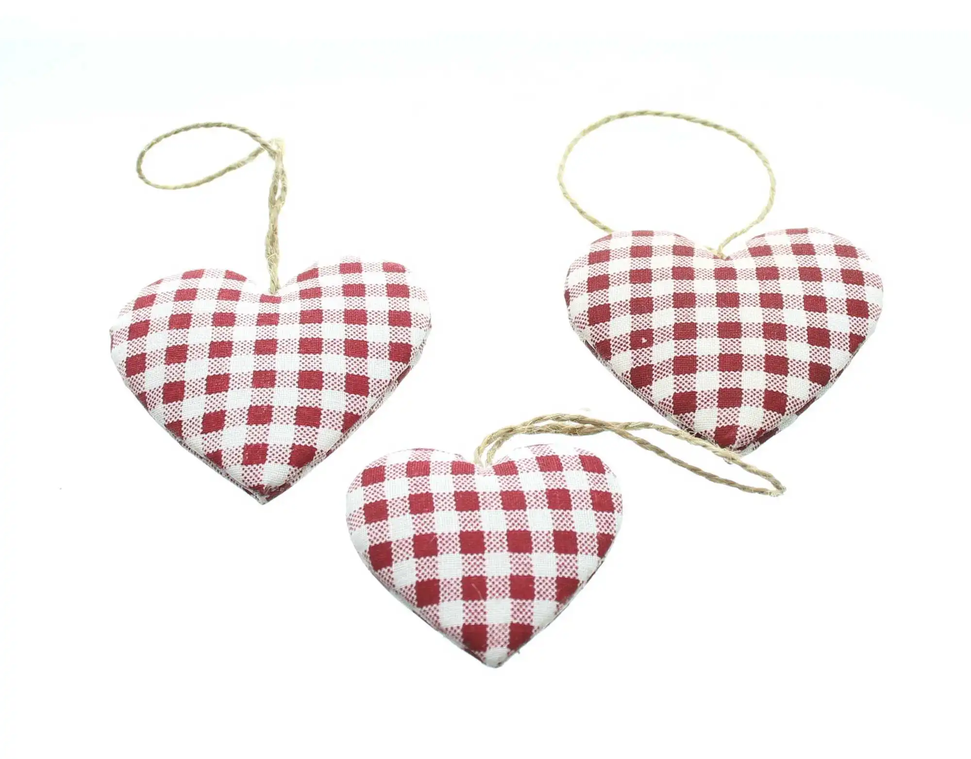 Acheter Lot de 12 pendentifs coeur « à carreaux »  dans la boutique en ligne de Frank Flechtwaren pour Suspensions décoratives