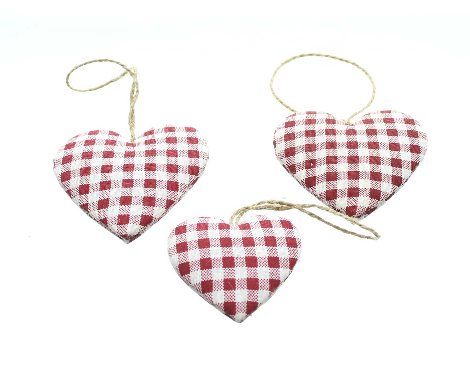 Acheter Lot de 12 pendentifs coeur « à carreaux »  dans la boutique en ligne de Frank Flechtwaren pour Suspensions décoratives