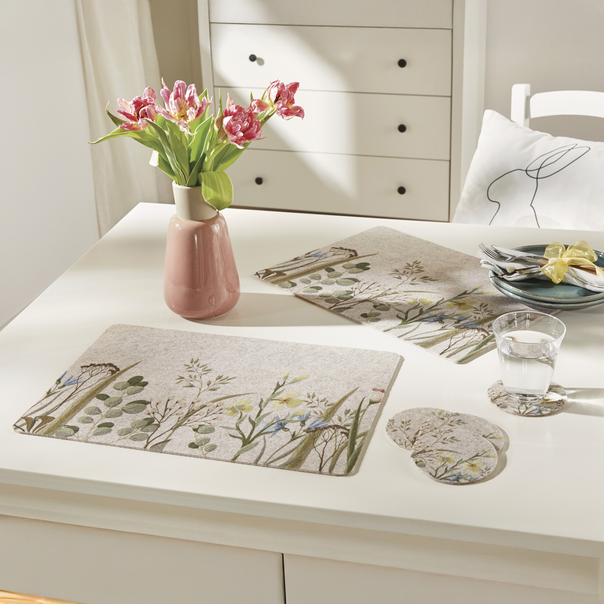 Acheter Lot de 4 sets de table "prairie fleurie"  dans la boutique en ligne de Frank Flechtwaren
