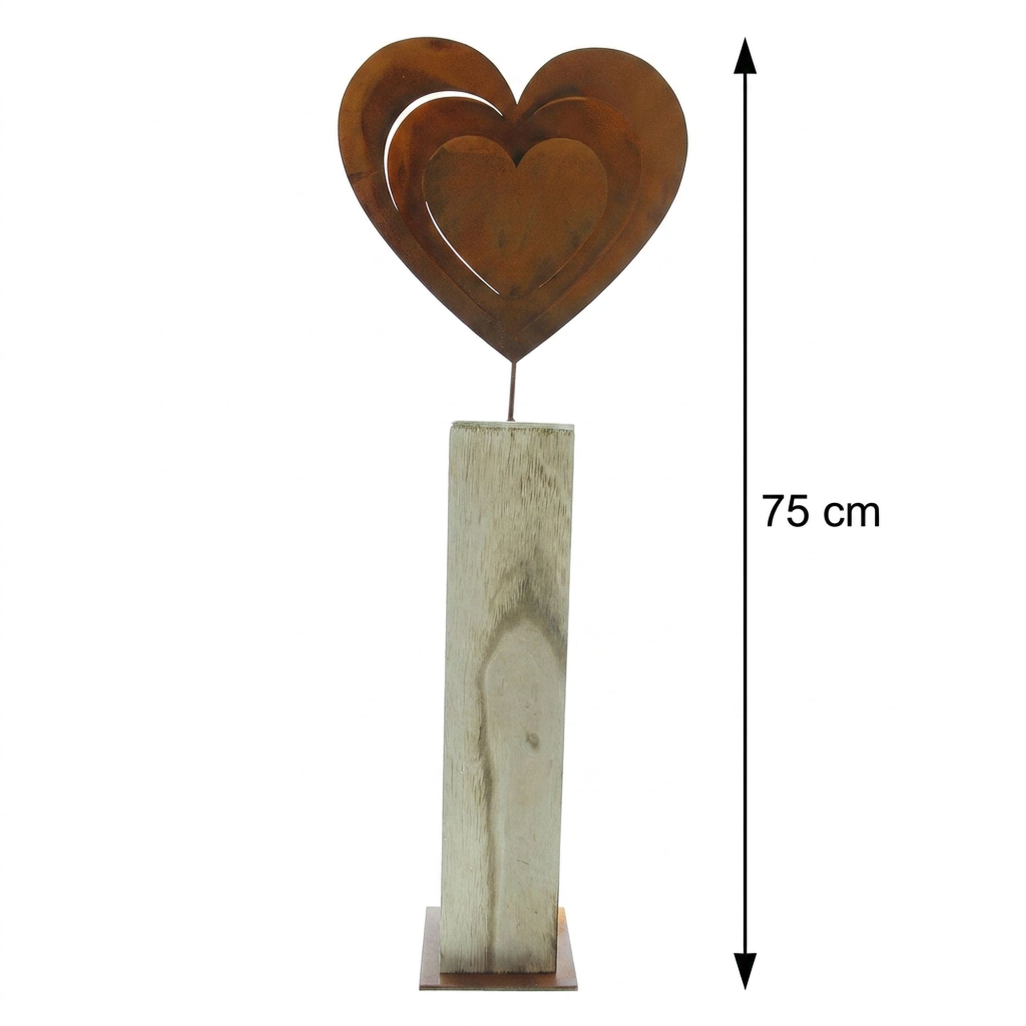 Acheter Colonne en bois "coeur rouillé"  dans la boutique en ligne de Frank Flechtwaren pour Coup de coeur