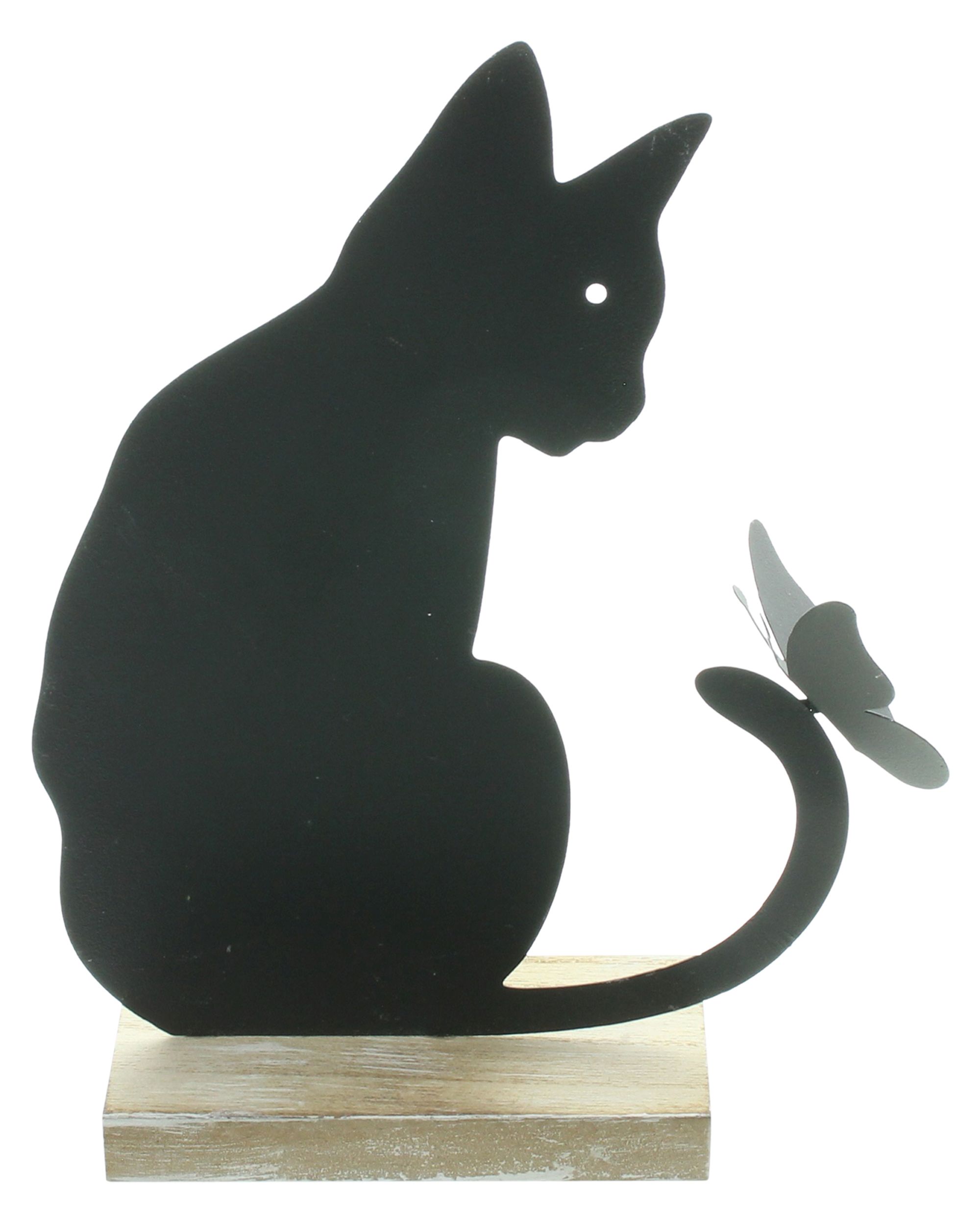 Acheter Figurine "chat avec papillon"  dans la boutique en ligne de Frank Flechtwaren pour Figurines de jardin