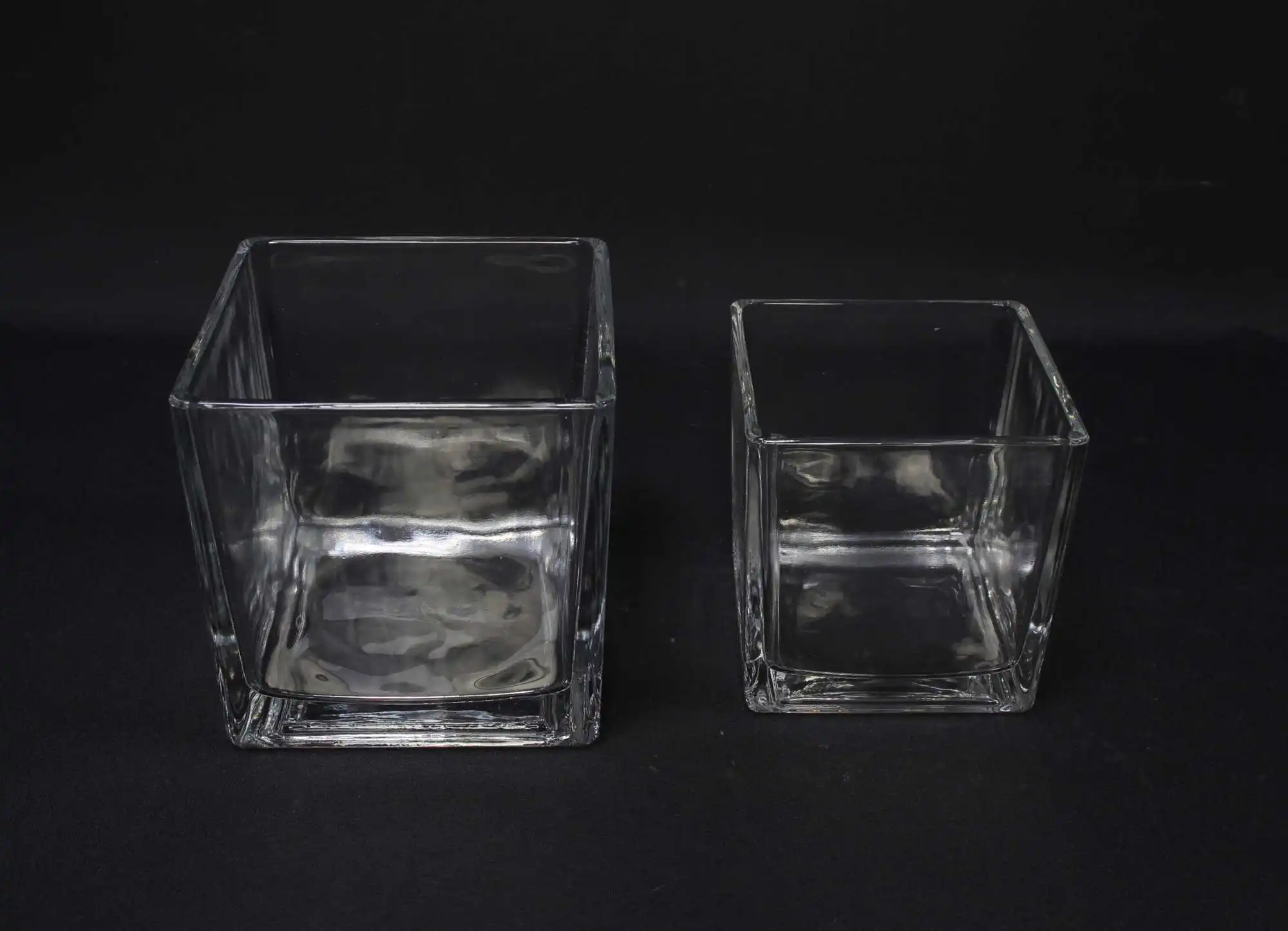 Acheter Lot de 2 verres décoratifs "carré"  dans la boutique en ligne de Frank Flechtwaren pour Photophores