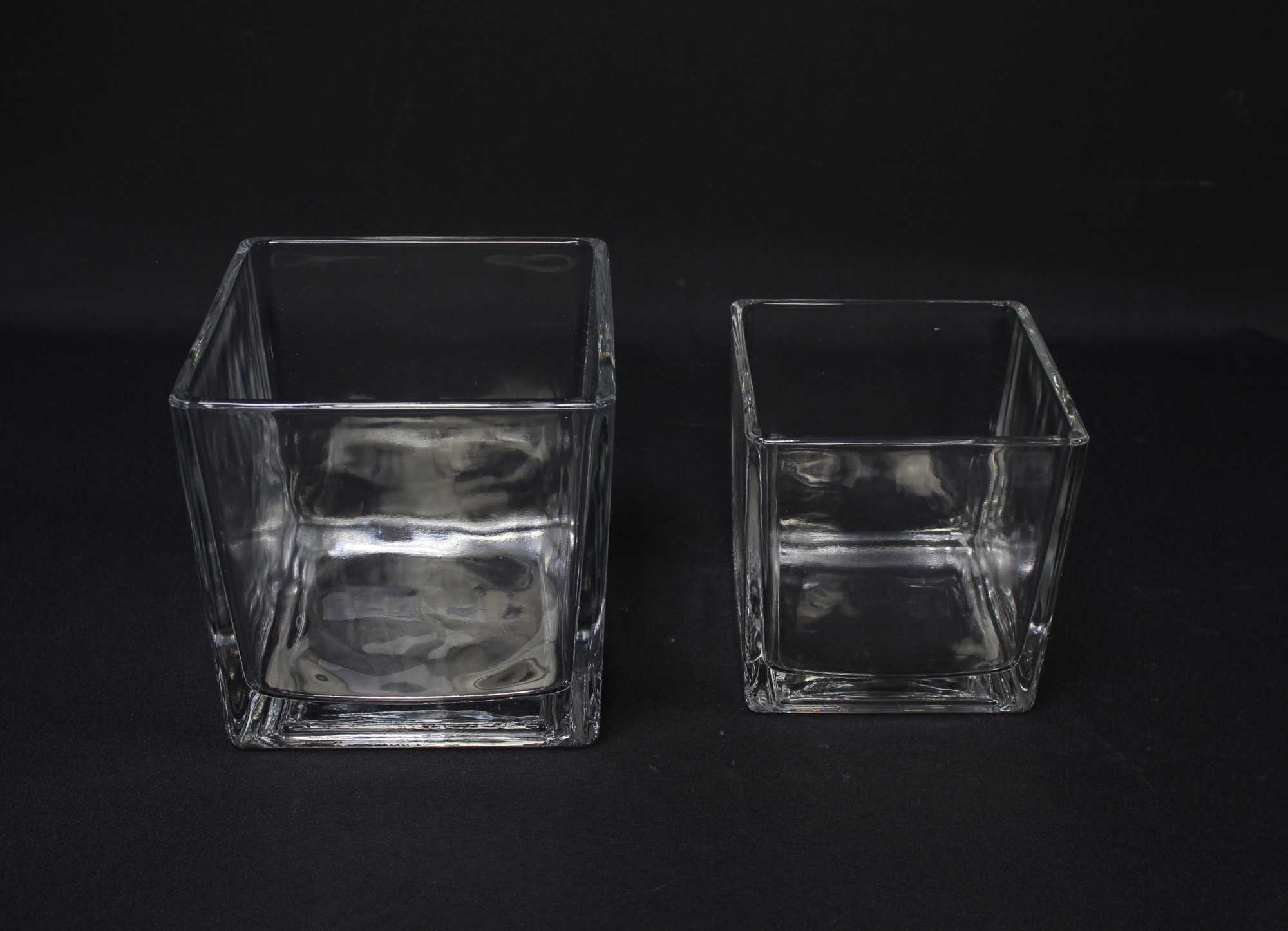 Acheter Lot de 2 verres décoratifs "carré"  dans la boutique en ligne de Frank Flechtwaren pour Photophores