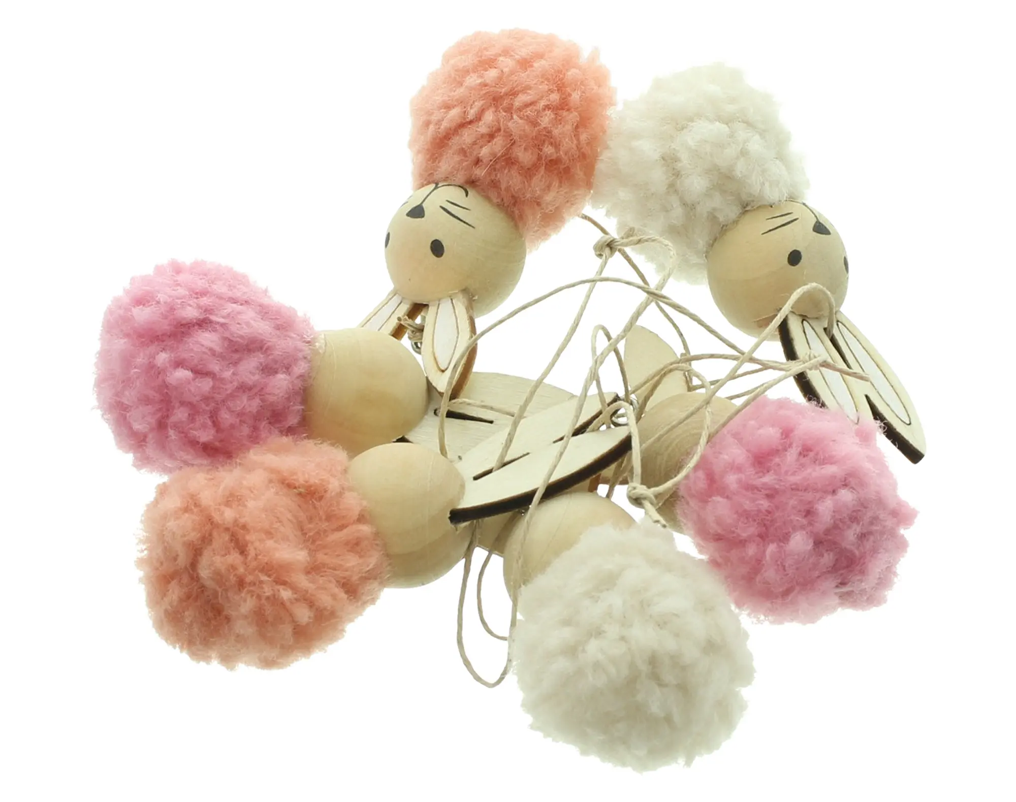 Acheter Lot de 6 suspensions de Pâques "lapins peluches"  dans la boutique en ligne de Frank Flechtwaren pour Décorations à suspendre