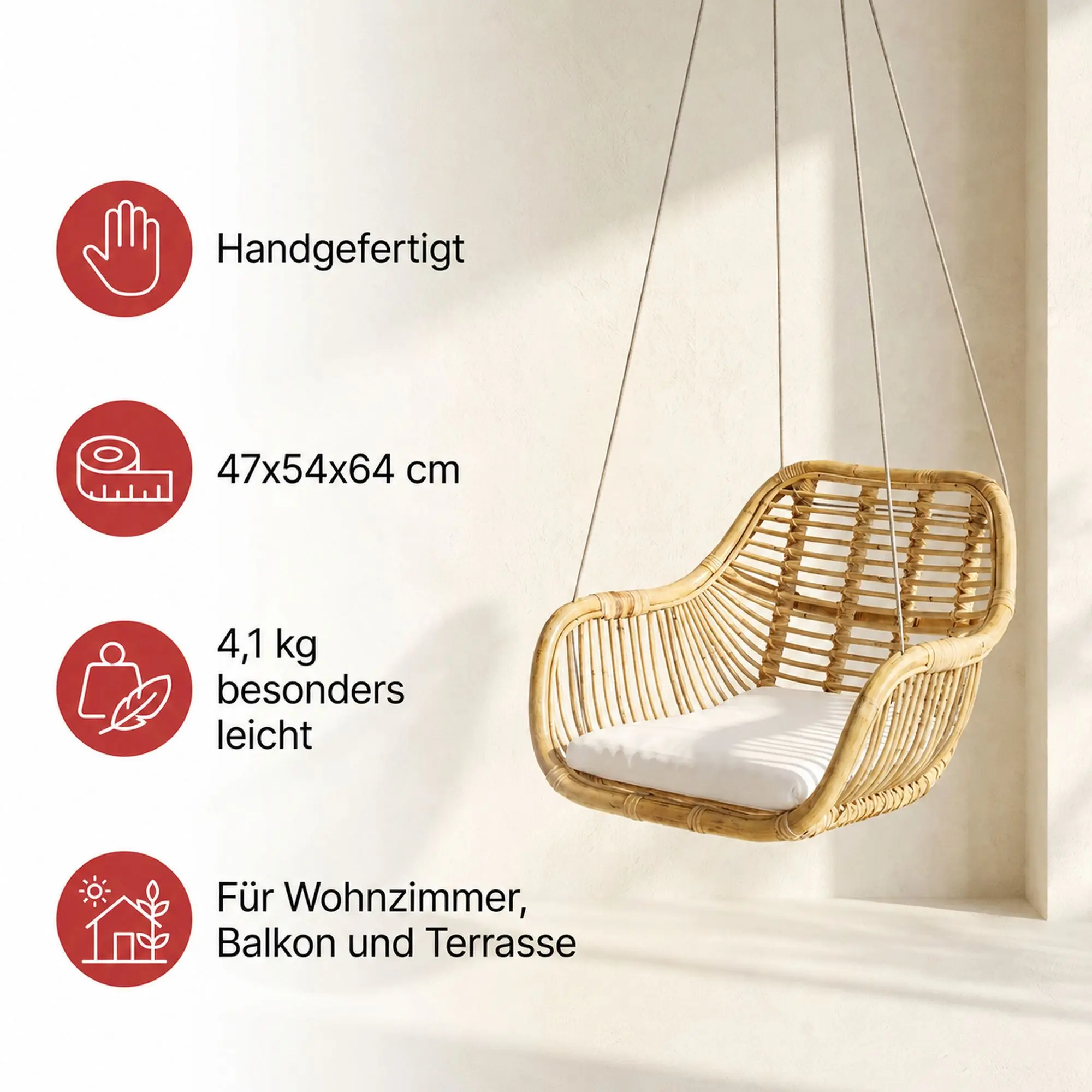 Acheter Fauteuil suspendu "rotin"  dans la boutique en ligne de Frank Flechtwaren pour Meubles en osier