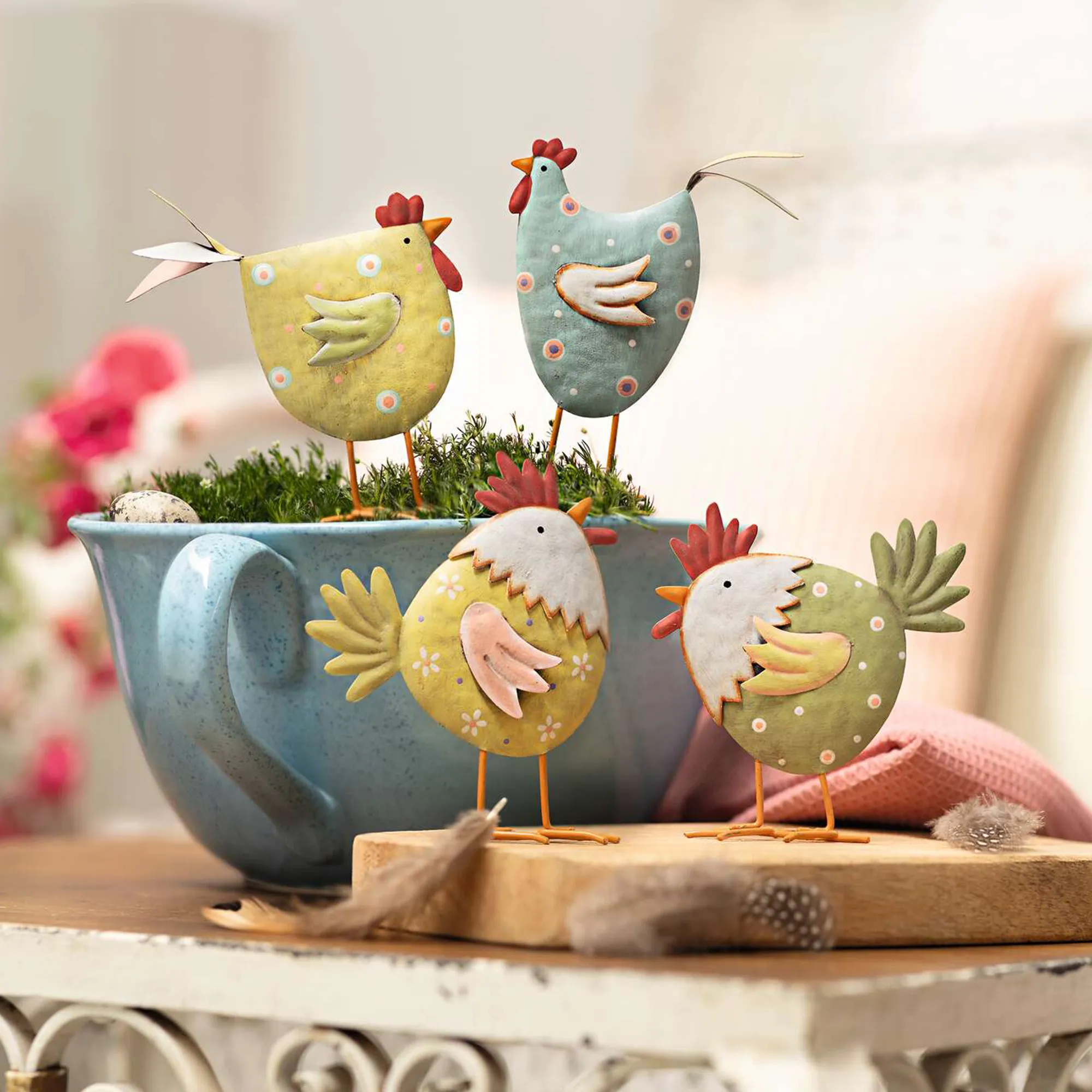 Acheter Bande de poules couleurs vives", 4 pcs.  dans la boutique en ligne de Frank Flechtwaren pour Lapin &amp; co