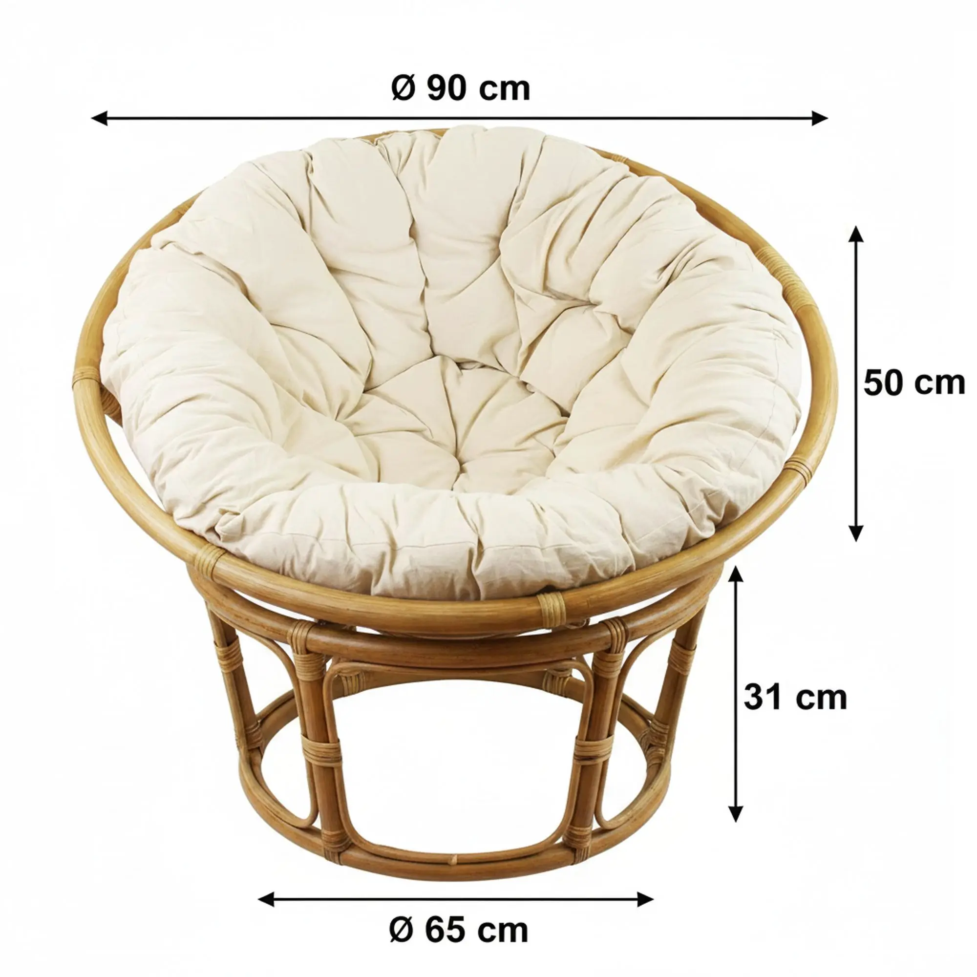 Acheter Fauteuil relax "Papasan", 3 éléments  dans la boutique en ligne de Frank Flechtwaren pour Pure détente