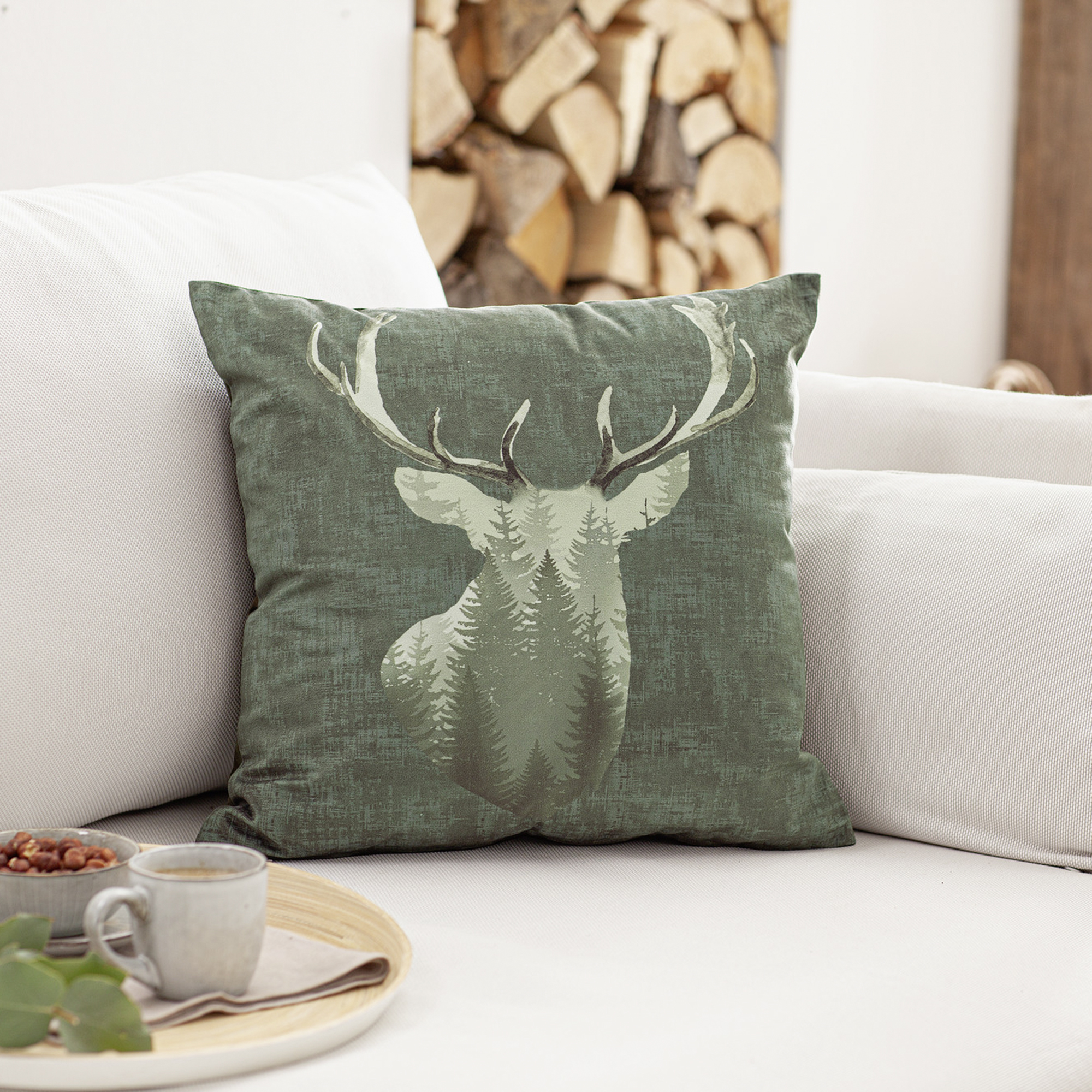 Acheter Housse de coussin "cerf "  dans la boutique en ligne de Frank Flechtwaren