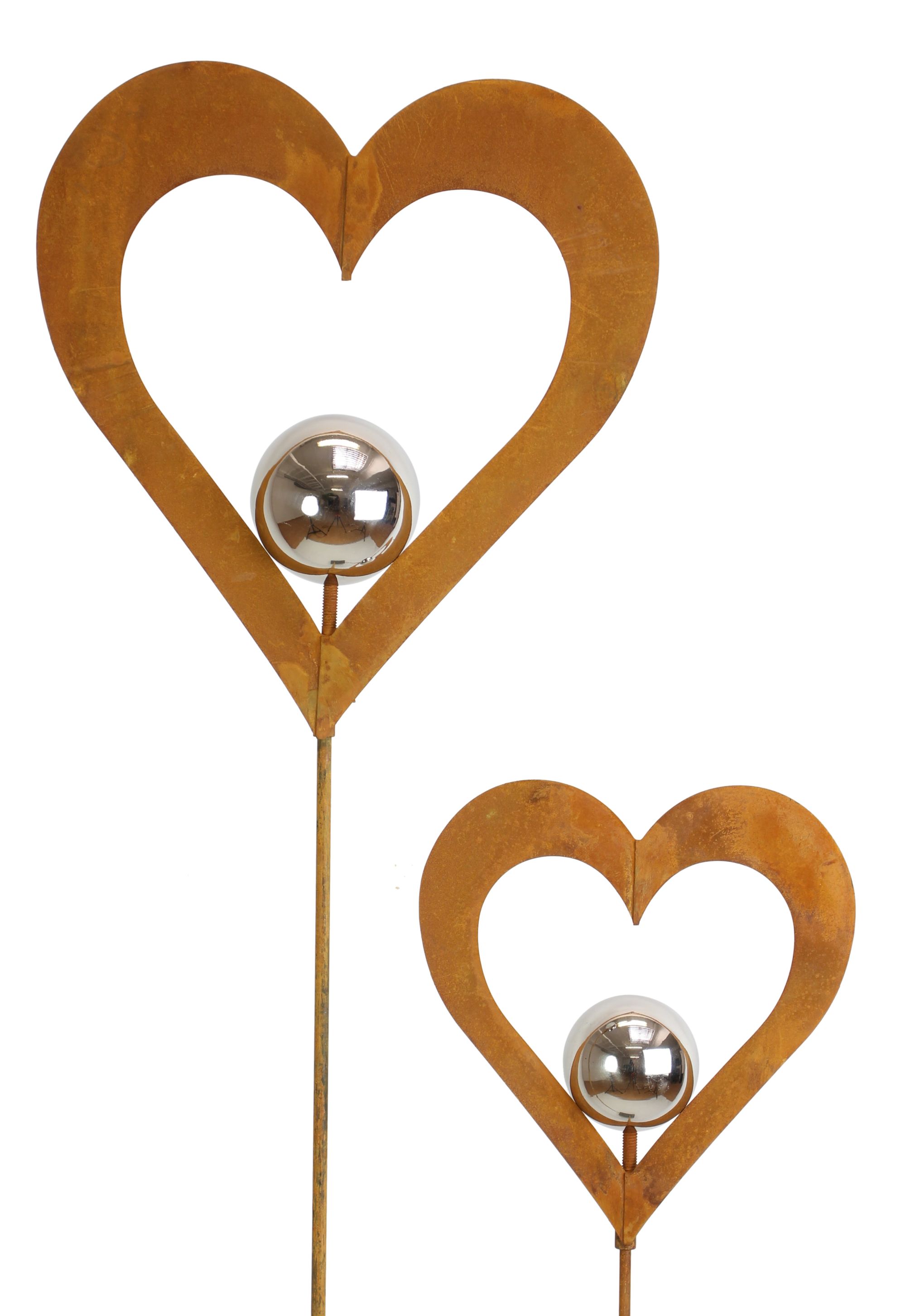 Acheter Lot de 2 pics en forme de coeur "boule d'argent"  dans la boutique en ligne de Frank Flechtwaren pour Automne