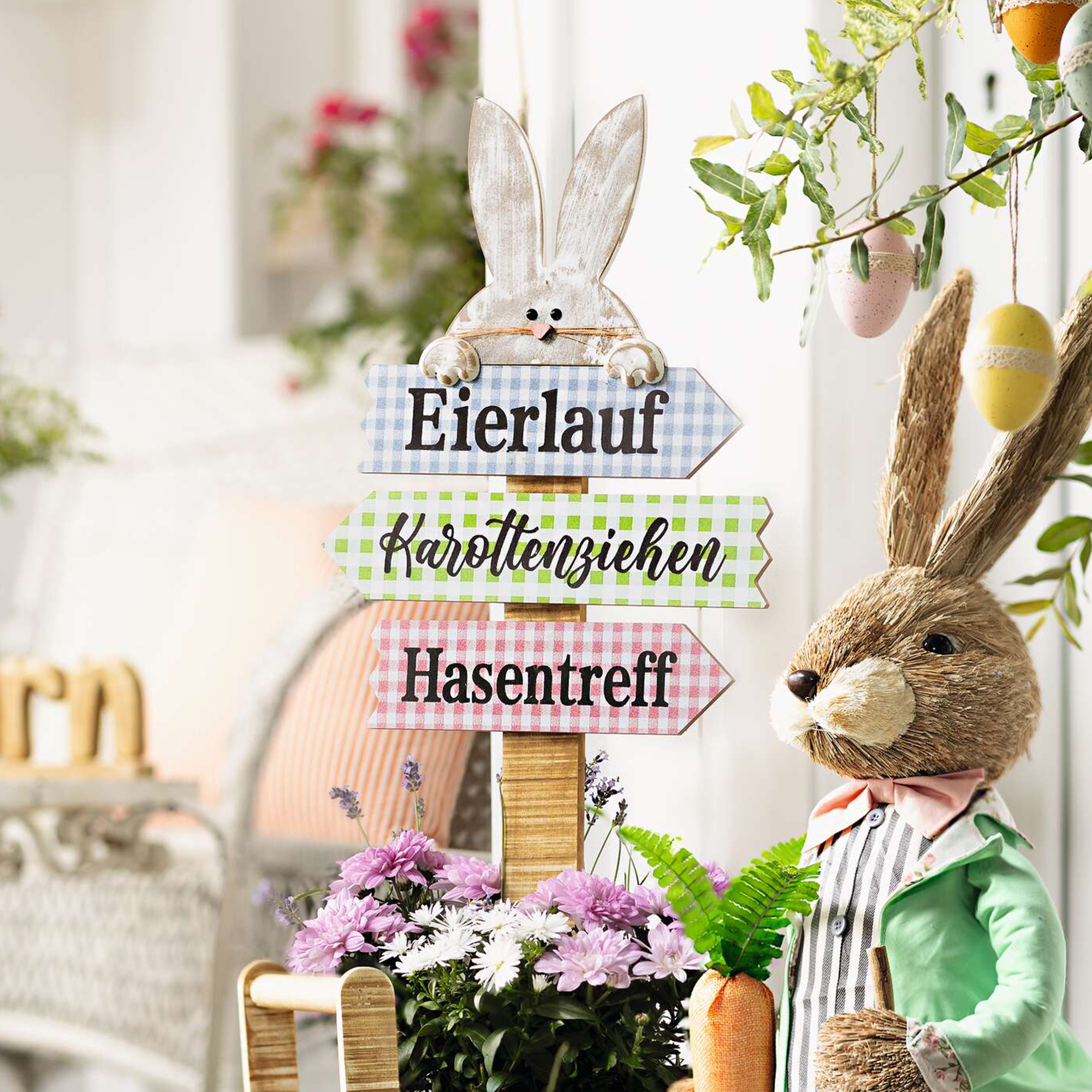 Acheter Panneau de jardin "Osterparty"  dans la boutique en ligne de Frank Flechtwaren