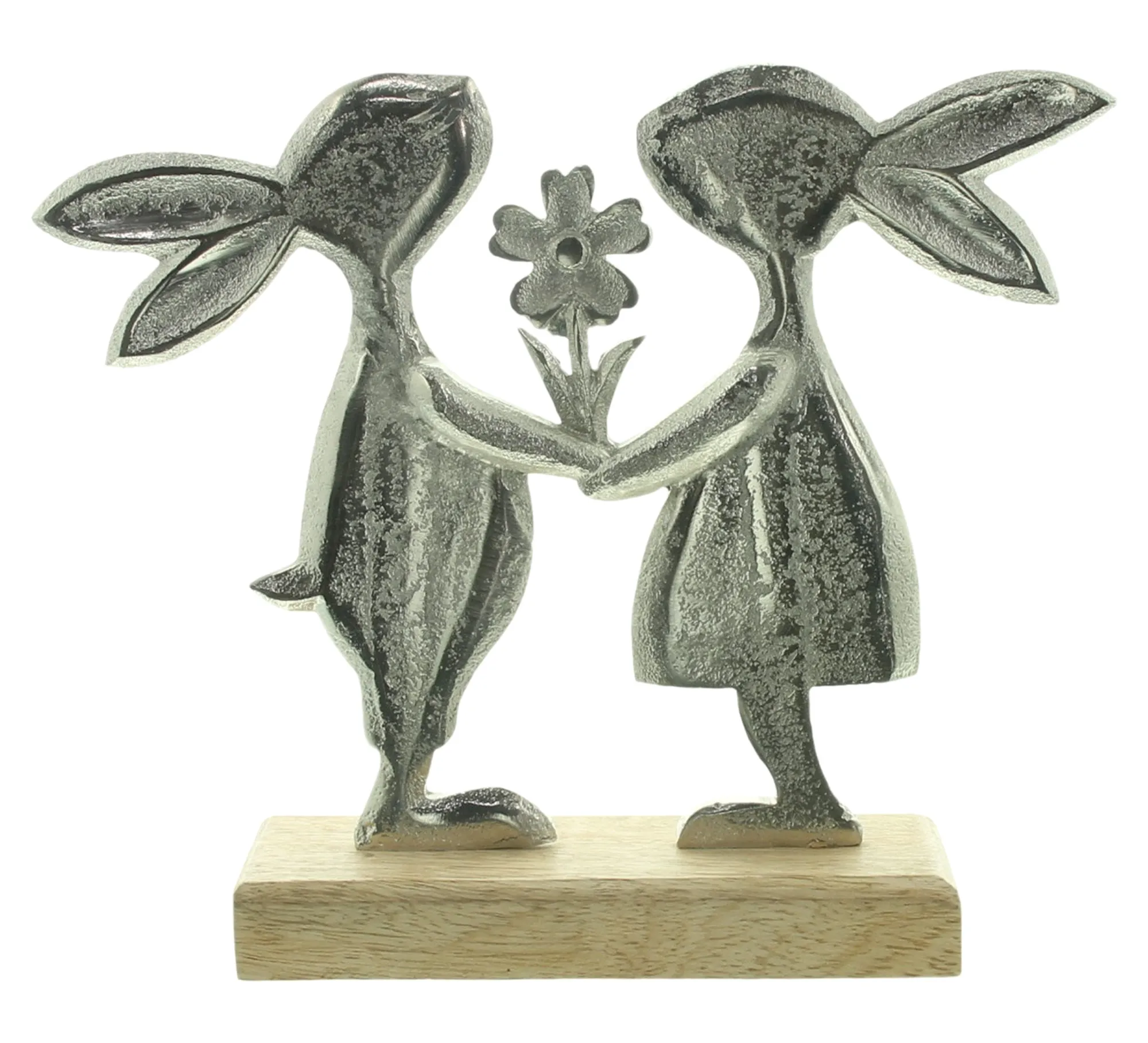 Acheter Figurine "couple de lapins avec fleurs"  dans la boutique en ligne de Frank Flechtwaren pour Lapin &amp; co