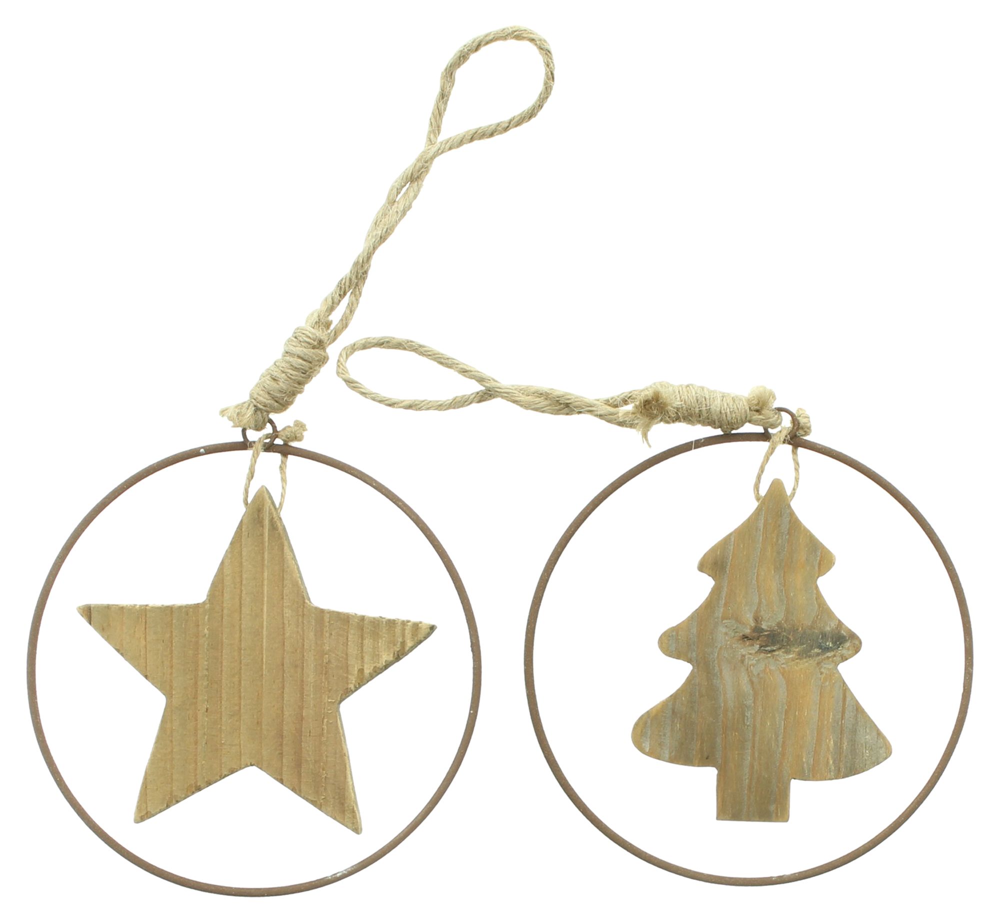 Acheter Lot de 4 suspensions de Noël "étoile &amp; sapin"  dans la boutique en ligne de Frank Flechtwaren pour Noël