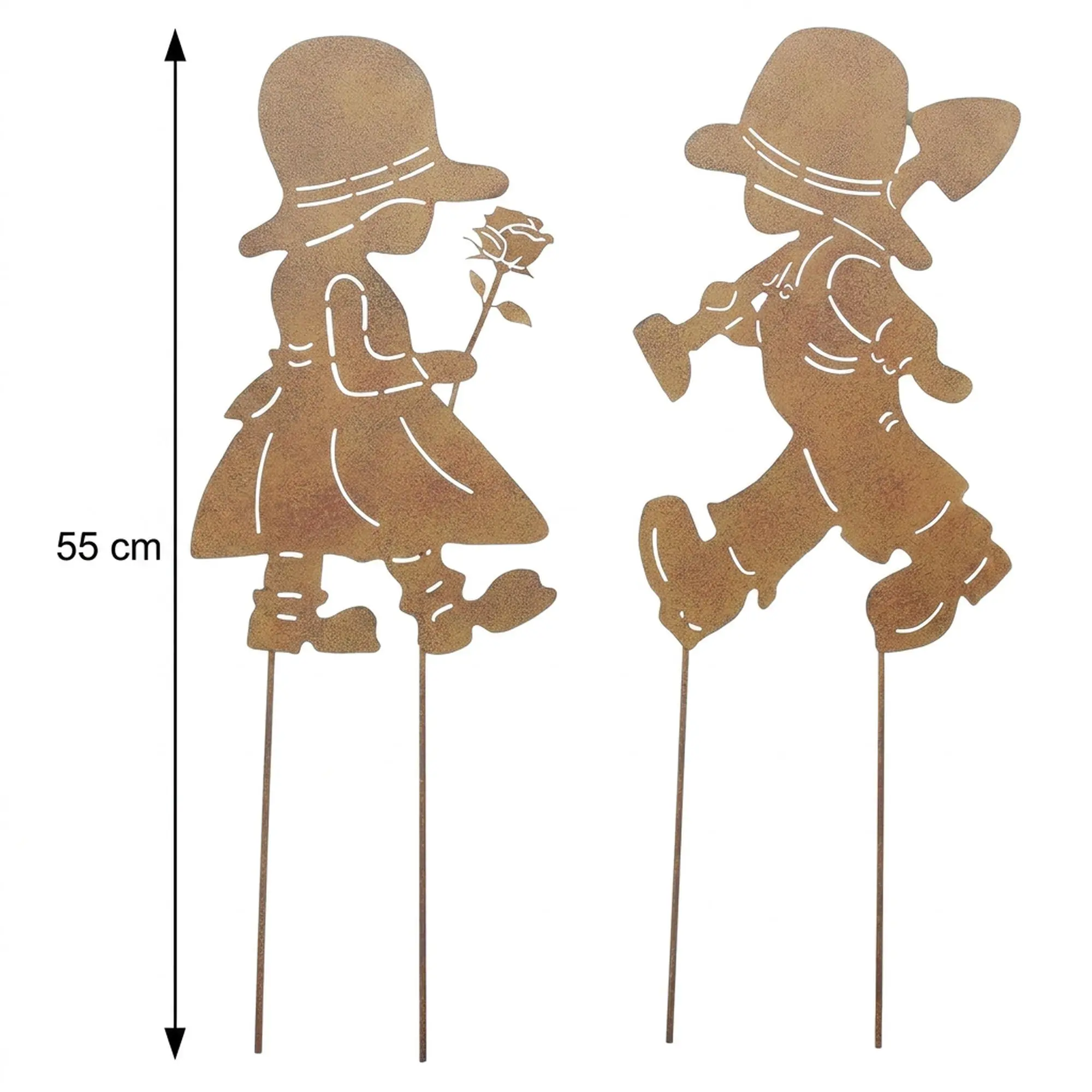 Acheter Lot de 2 pics de jardin "garçon et fille"  dans la boutique en ligne de Frank Flechtwaren pour Jardin de Pâques coloré
