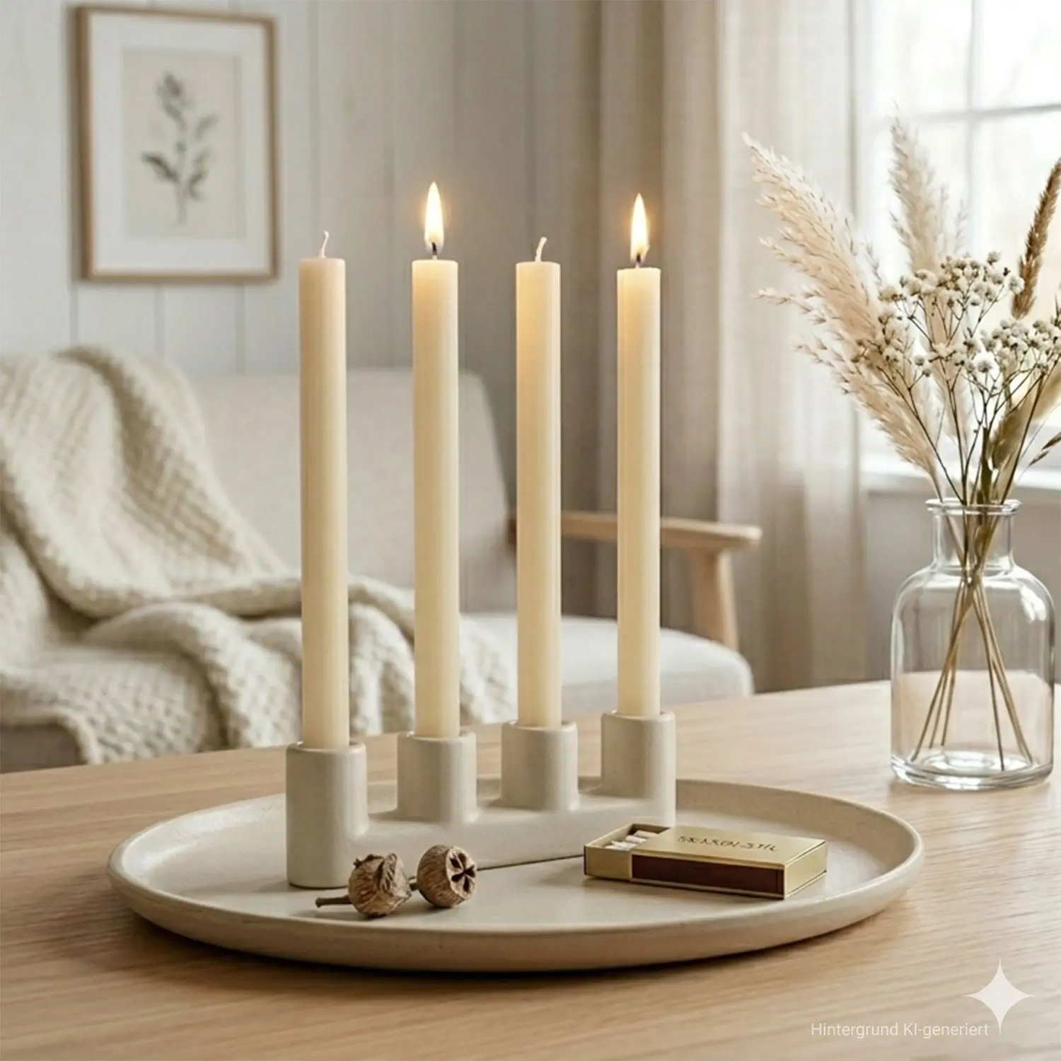 Acheter Lot de 4 bougies tiges "Ivory"  dans la boutique en ligne de Frank Flechtwaren