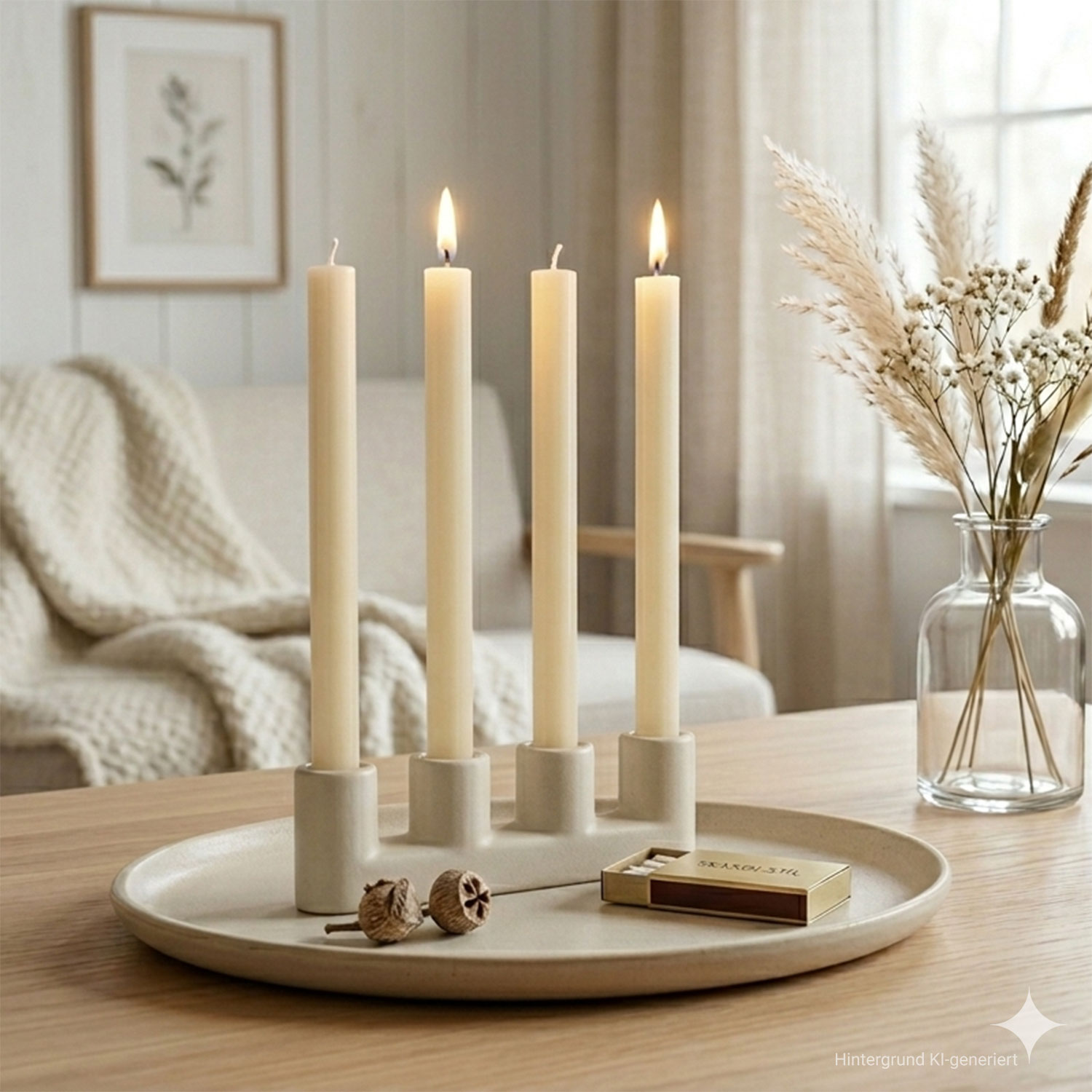 Acheter Lot de 4 bougies tiges "Ivory"  dans la boutique en ligne de Frank Flechtwaren