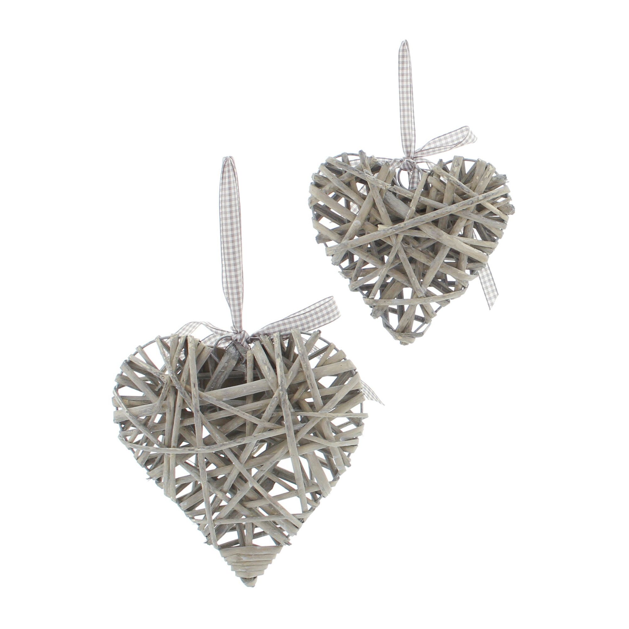 Acheter Lot de 2 suspensions "coeur en osier"  dans la boutique en ligne de Frank Flechtwaren pour Suspensions décoratives